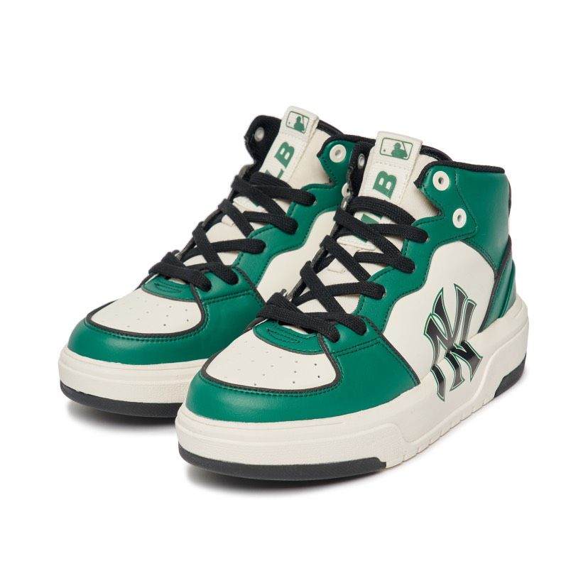 0840 - HÀNG CHÍNH HÃNG - GIÀY MLB CHUNKY LINER HIGH MONOGRAM MÀU XANH LÁ - *GREEN/BLACK* - CODE: 3ASXCB12N-50GND