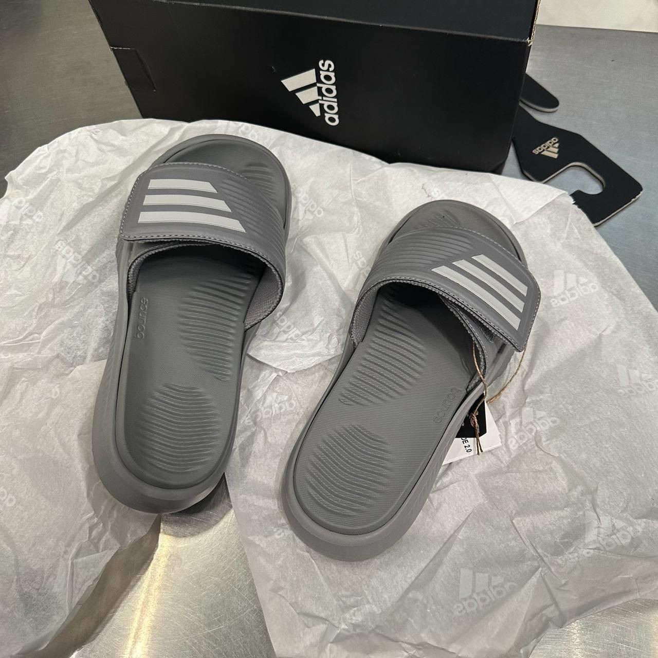 0842 - HÀNG CHÍNH HÃNG - DÉP QUAI NGANG ADIDAS ALPHA BOUNCE 2.0 XÁM SỌC TRẮNG - CODE: GY9419