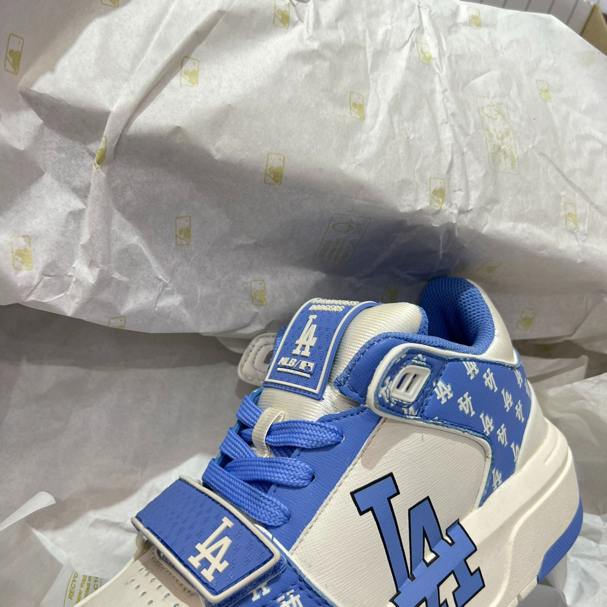 0845 - HÀNG CHÍNH HÃNG - GIÀY MLB CHUNKY LINER MID MONOGRAM LA MÀU XANH BLUE - *BLUE/WHITE* - CODE: 3ASXLM13N
