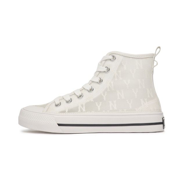 0850 - HÀNG CHÍNH HÃNG - GIÀY MLB PLAYBALL HIGH MONOGRAM MESH MÀU TRẮNG KEM - *CREAM* - CODE: 3ACVCMM2N-50GRS