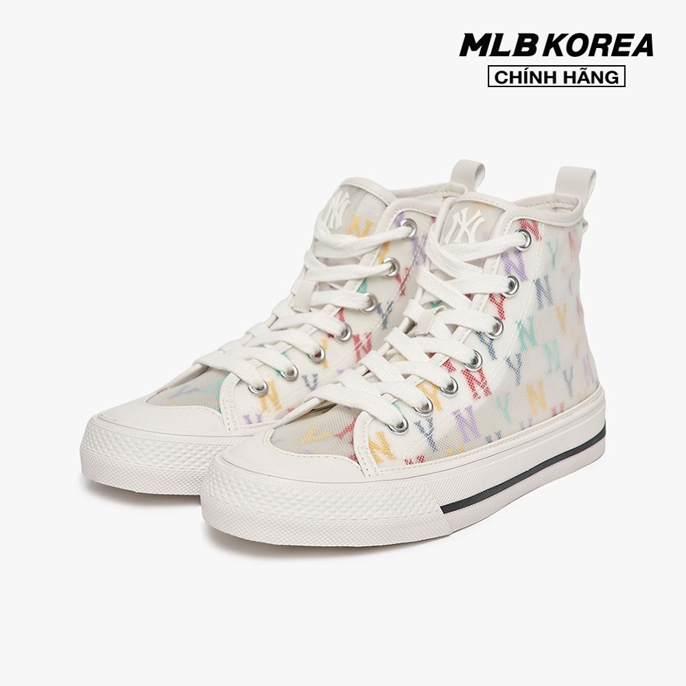 0851 - HÀNG CHÍNH HÃNG - GIÀY MLB PLAYBALL HIGH MONOGRAM MESH MÀU MULTICOLOR - *CREAM/COLOR* - CODE: 3ACVCMM2N-50IVS