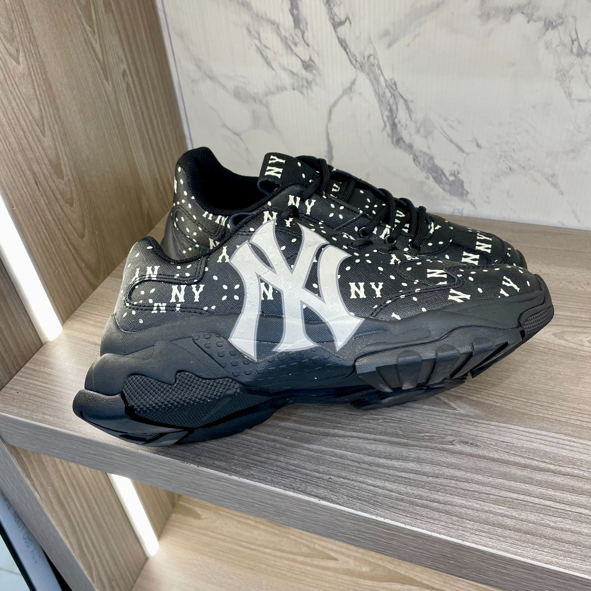 0862 - HÀNG CHÍNH HÃNG - GIÀY SNEAKER MLBSAFFIANO DIAMOND - ĐEN- * BLACK * Code: 3ASHMS13N