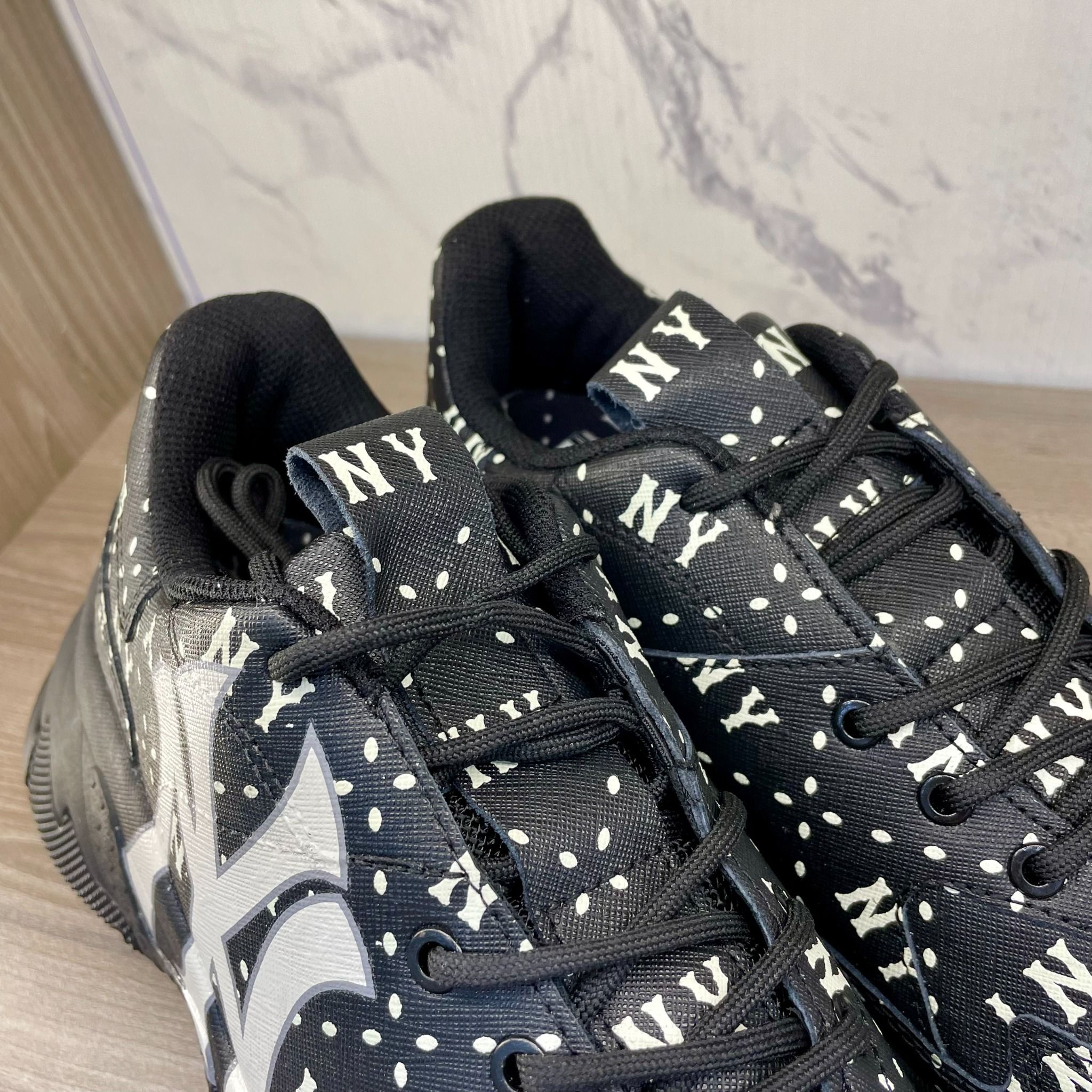 0862 - HÀNG CHÍNH HÃNG - GIÀY SNEAKER MLBSAFFIANO DIAMOND - ĐEN- * BLACK * Code: 3ASHMS13N