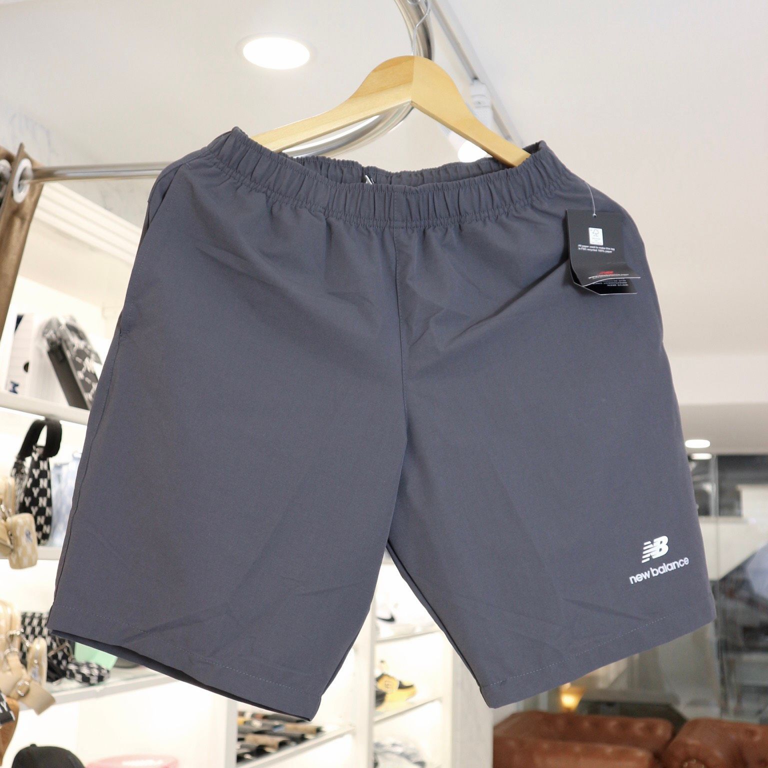 0985 - HÀNG CHÍNH HÃNG - Quần Short New Balance - *Xám Nhạt*