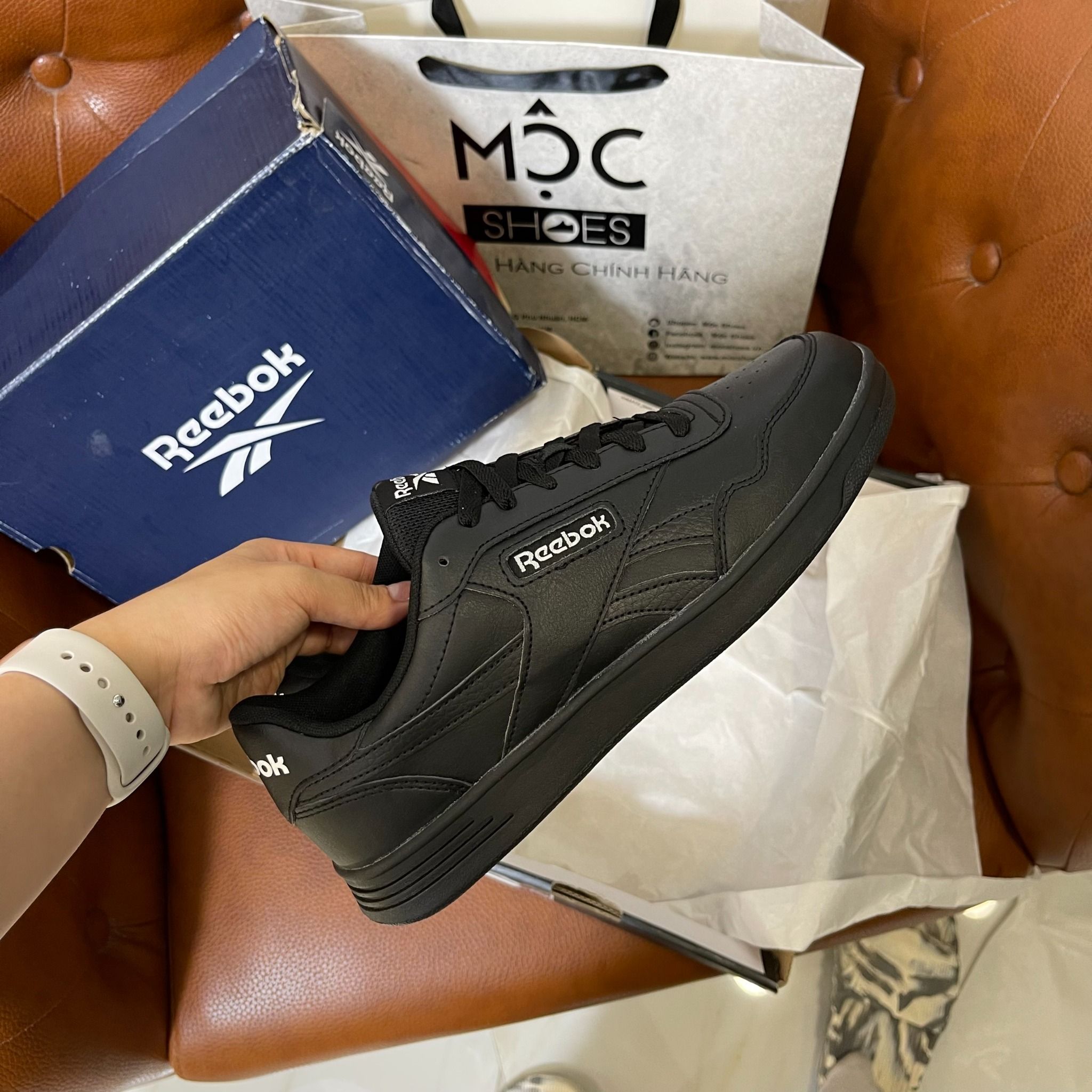 0938 - *CHÍNH HÃNG* - GIÀY REEBOK - ĐẾ BẰNG - FULL ĐEN (5437)