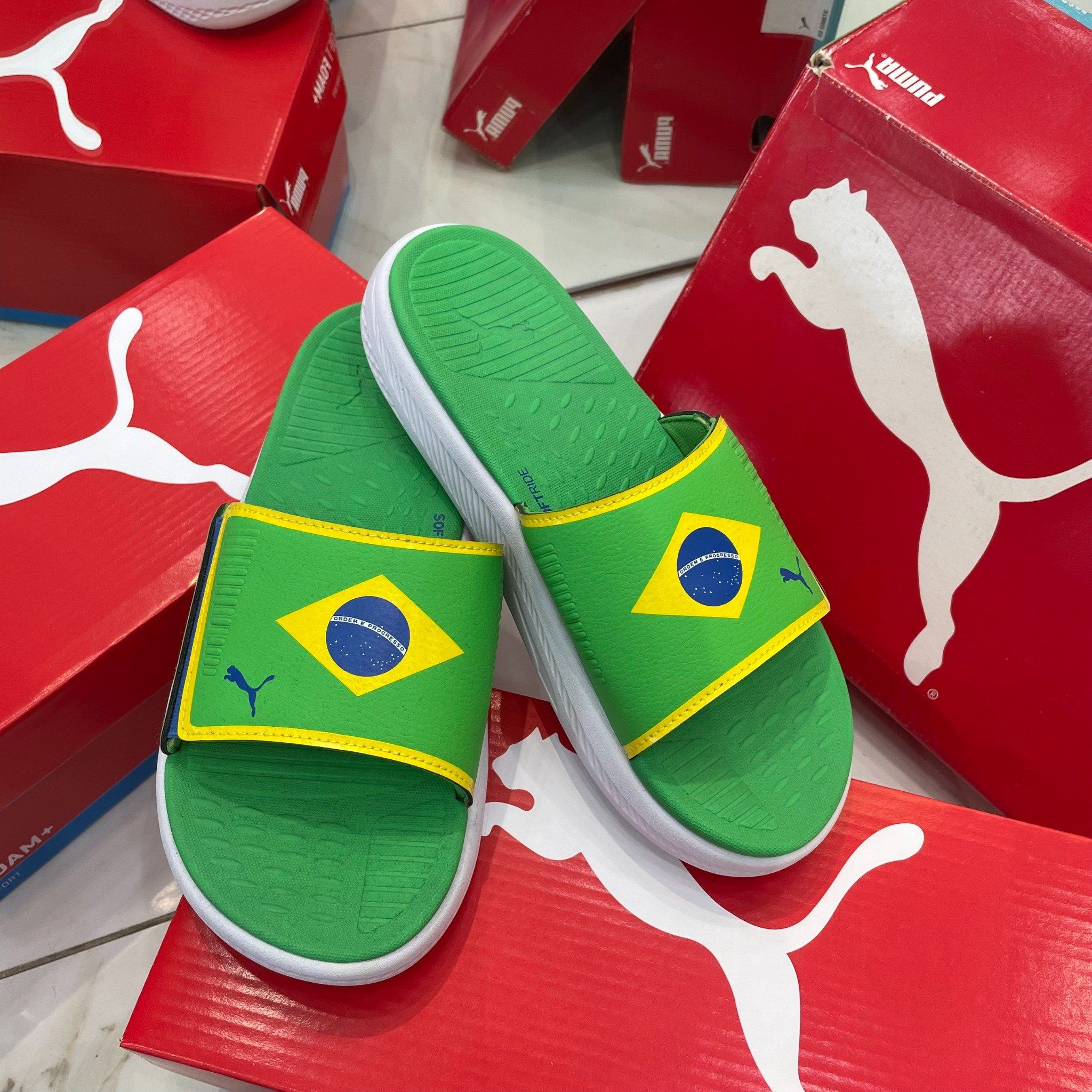 0998 - HÀNG CHÍNH HÃNG - DÉP QUAI DÁN PUMA SOFTRIDE BRAZIL MÀU XANH - *GREEN* - CODE: 384454-01