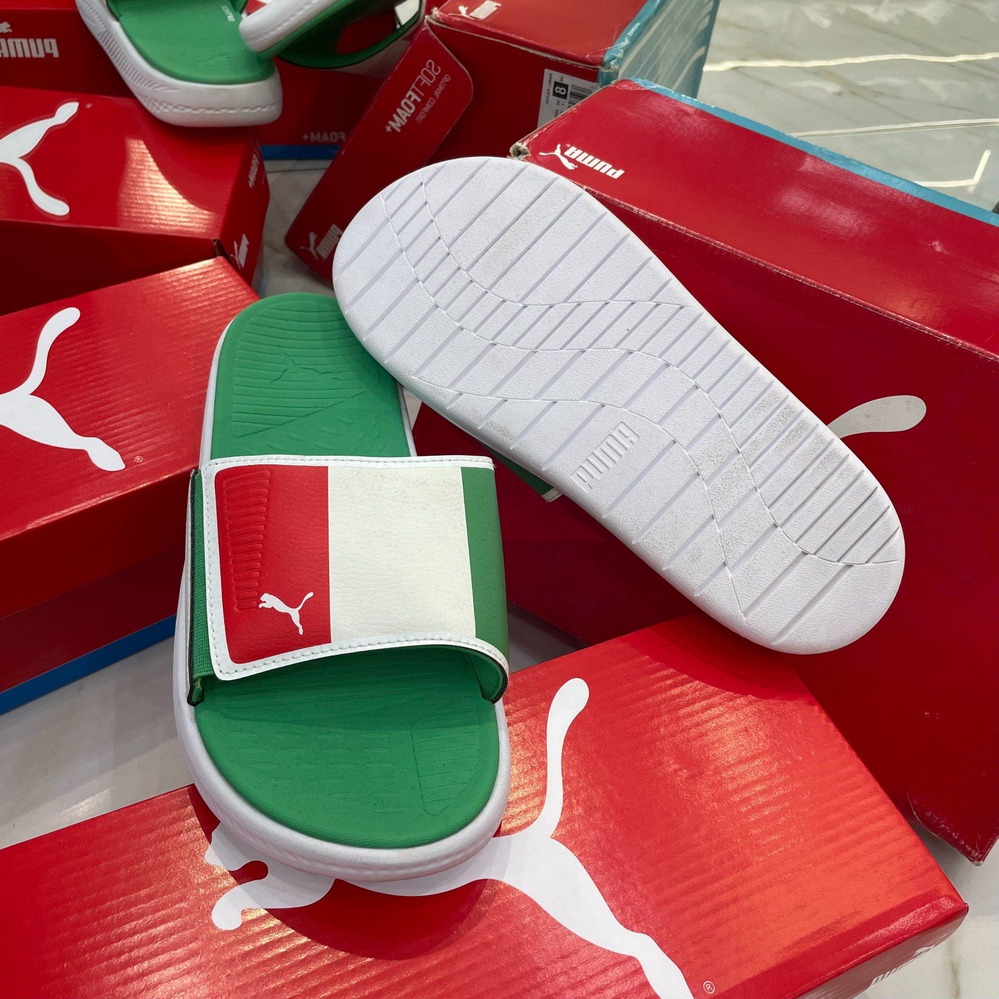 0999 - HÀNG CHÍNH HÃNG - DÉP QUAI DÁN PUMA SOFTRIDE ITALY MÀU XANH - *GREEN* - CODE: 384455-01