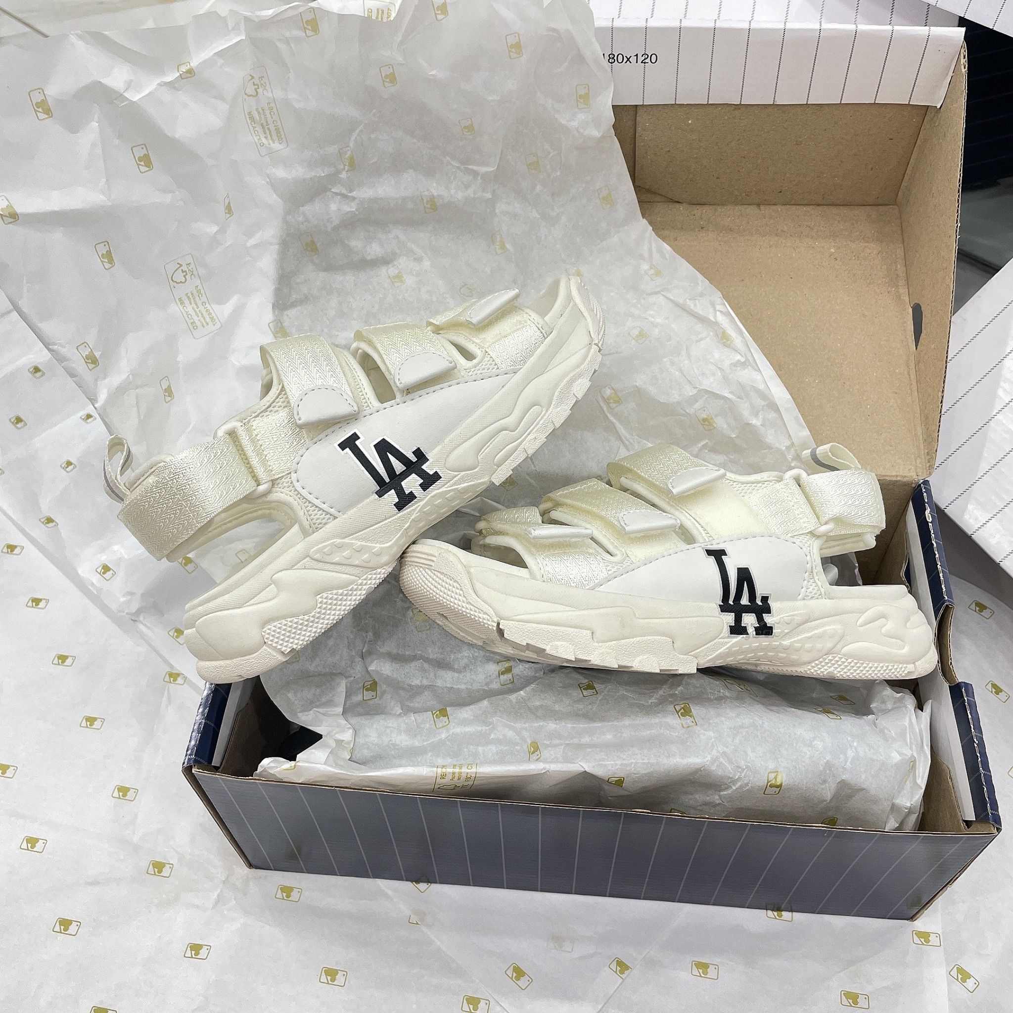 1011 - HÀNG CHÍNH HÃNG - Giày Sandal MLB - 3 QUAI DÁN LOGO