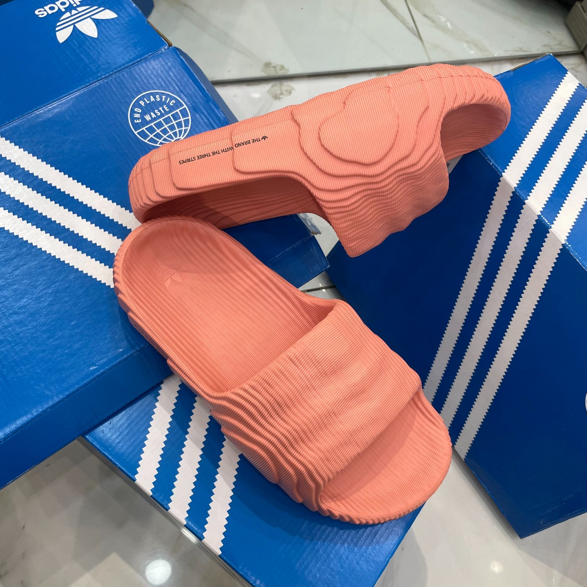 1014 - HÀNG CHÍNH HÃNG - DÉP ADIDAS 22 - BẬC THANG * HỒNG TRƠN * - CODE: HQ4671