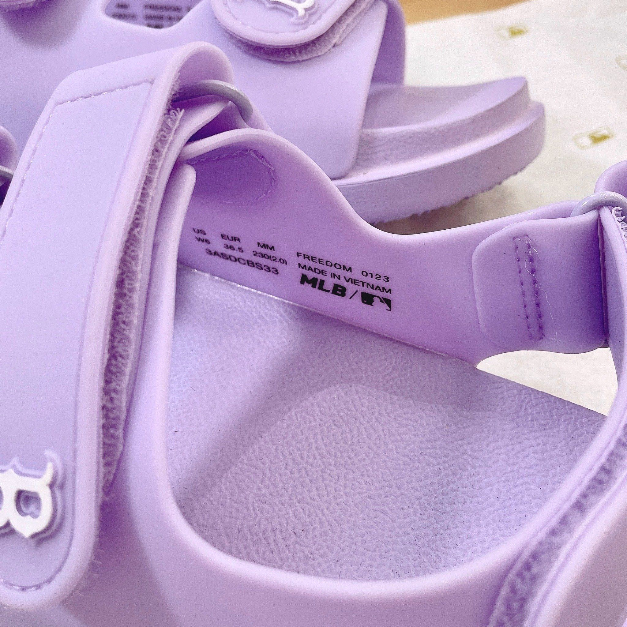 1028 - HÀNG CHÍNH HÃNG - GIÀY SANDAL MLB - TÍM TRƠN - QUAI NHỰA