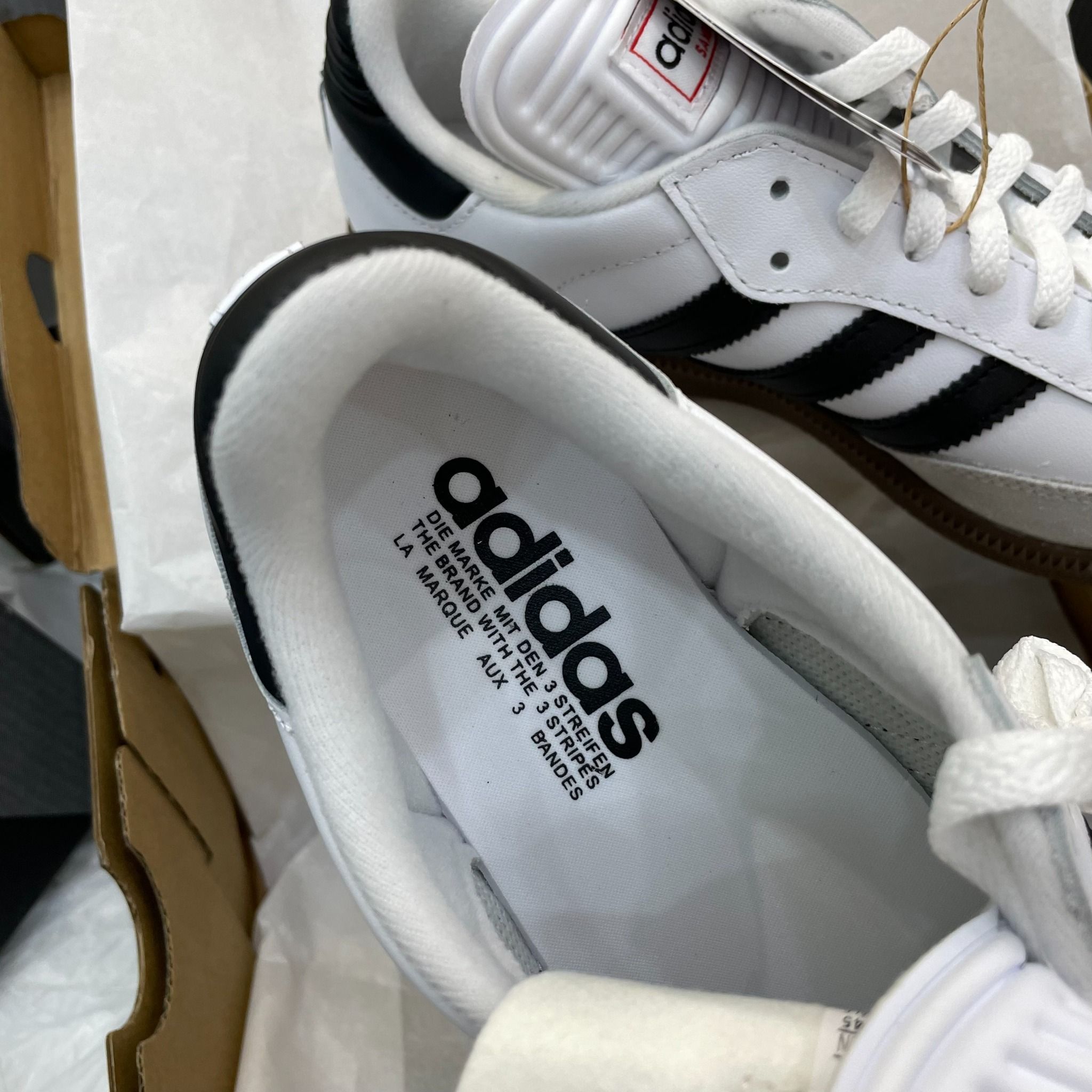 1046 - HÀNG CHÍNH HÃNG - GIÀY ADIDAS SAMBA CLASSIC - WHITE BLACK - * ĐẾ NÂU *CODE : 772109