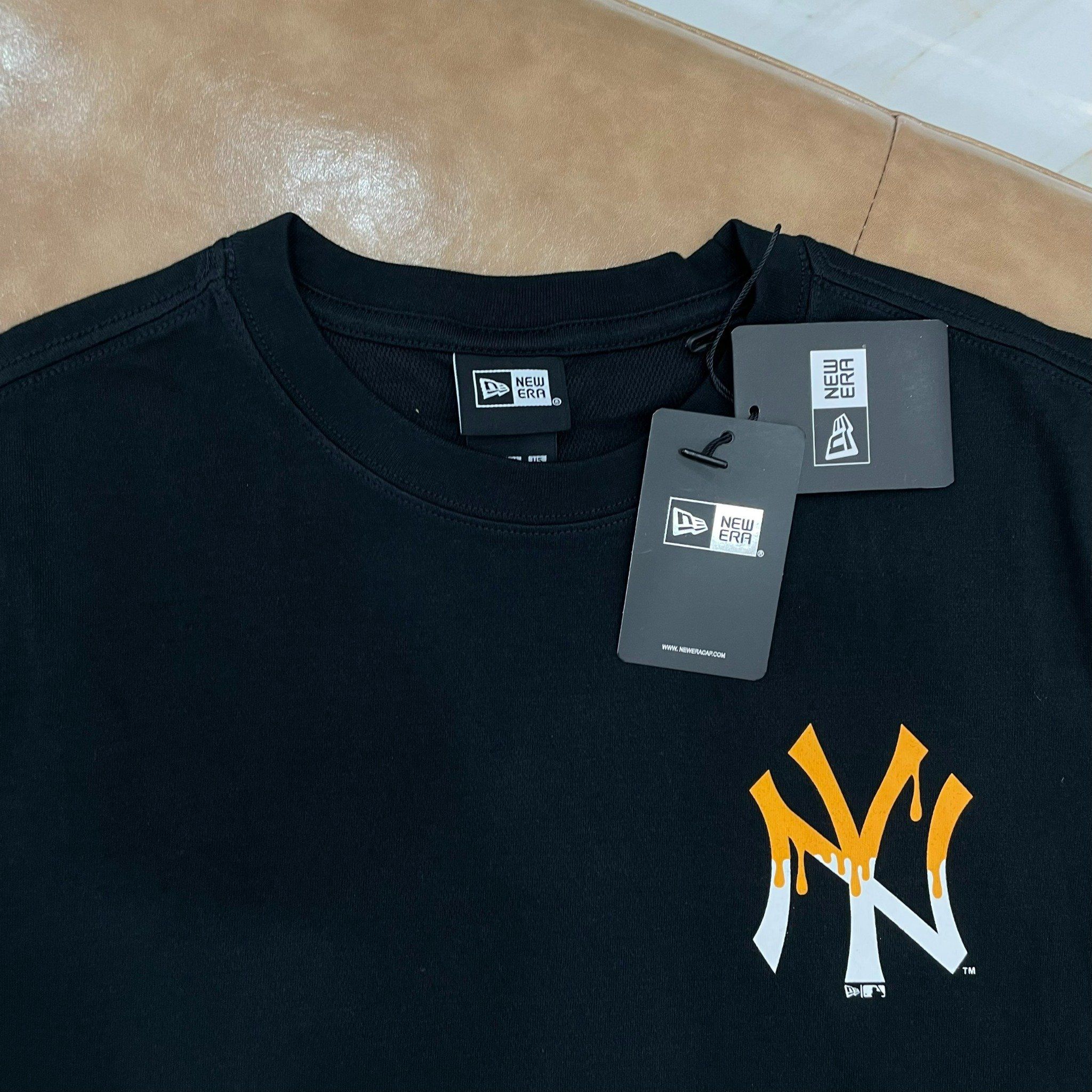  1060 - HÀNG CHÍNH HÃNG - ÁO THUN NEW ERA - NY YANKEES DRIP (CAM CHẢY) -  * ĐEN * CODE: 60332179 