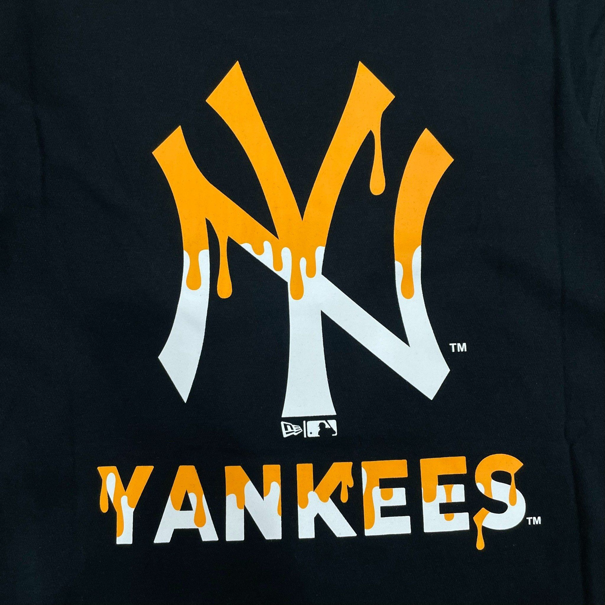  1060 - HÀNG CHÍNH HÃNG - ÁO THUN NEW ERA - NY YANKEES DRIP (CAM CHẢY) -  * ĐEN * CODE: 60332179 