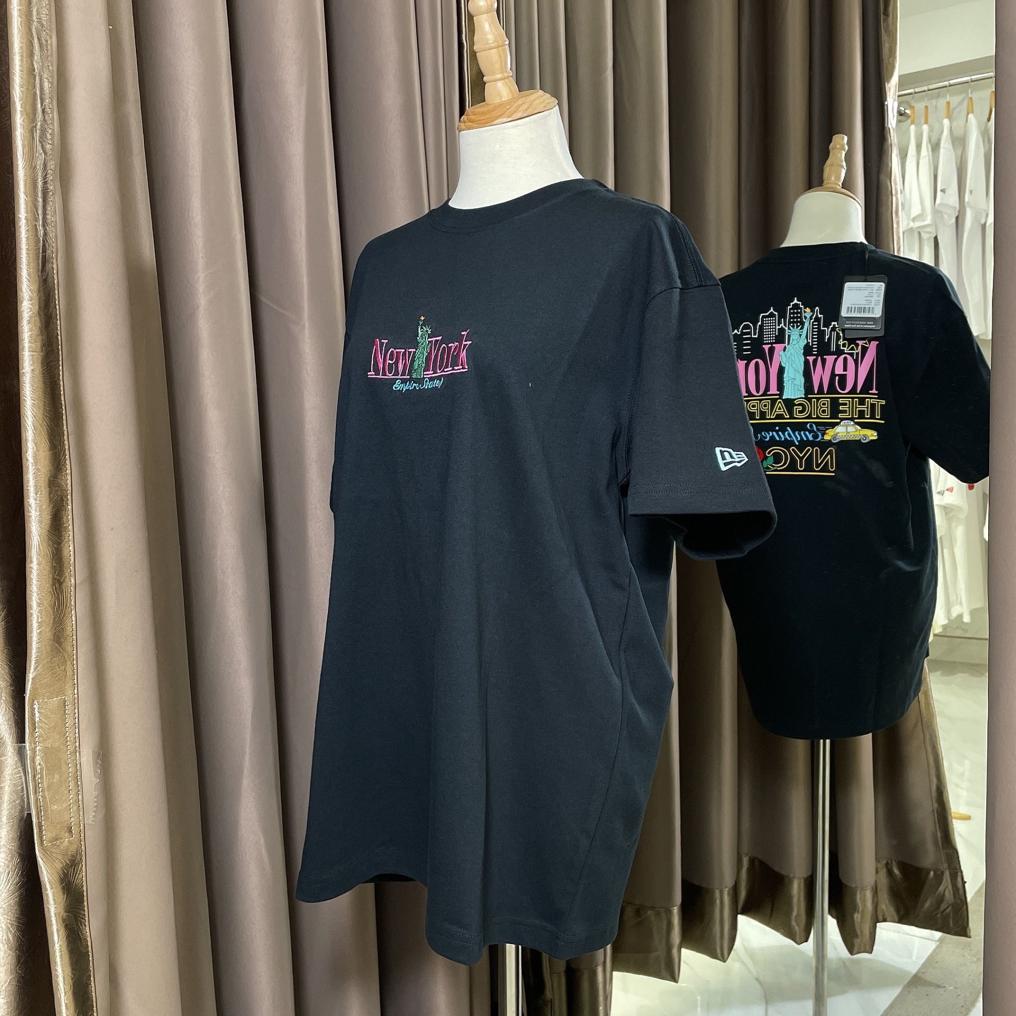1080 - HÀNG CHÍNH HÃNG - ÁO THUN NEW ERA - NEW YORK LOGOS BLACK SHORT SLEEVES - ĐEN - CODE: 13470979