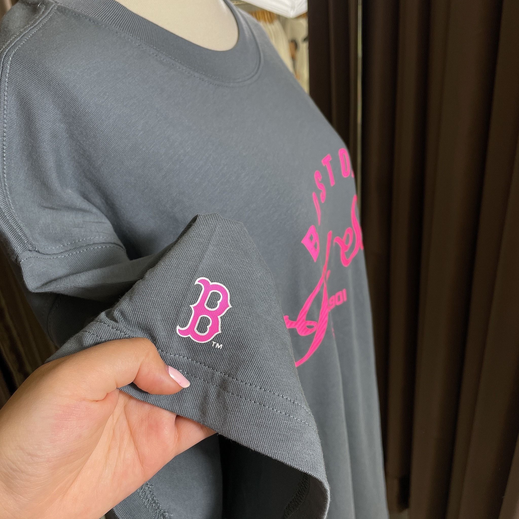 1085 - HÀNG CHÍNH HÃNG - ÁO THUN MLB MỎNG - RED SOX - XANH