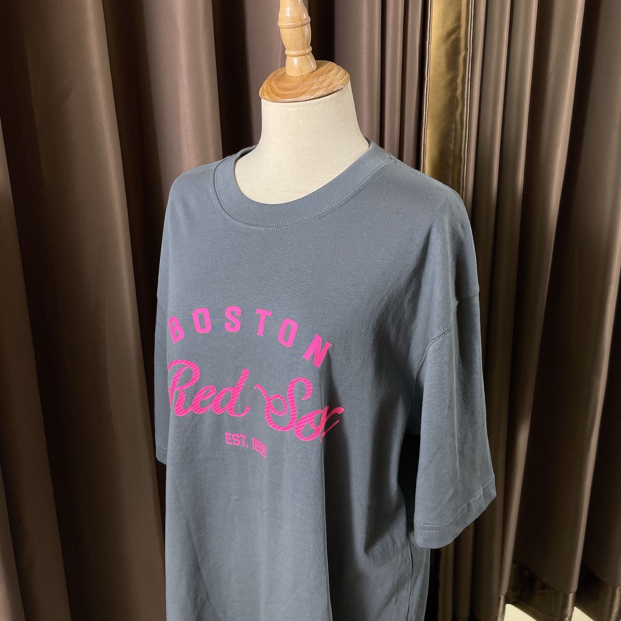 1085 - HÀNG CHÍNH HÃNG - ÁO THUN MLB MỎNG - RED SOX - XANH