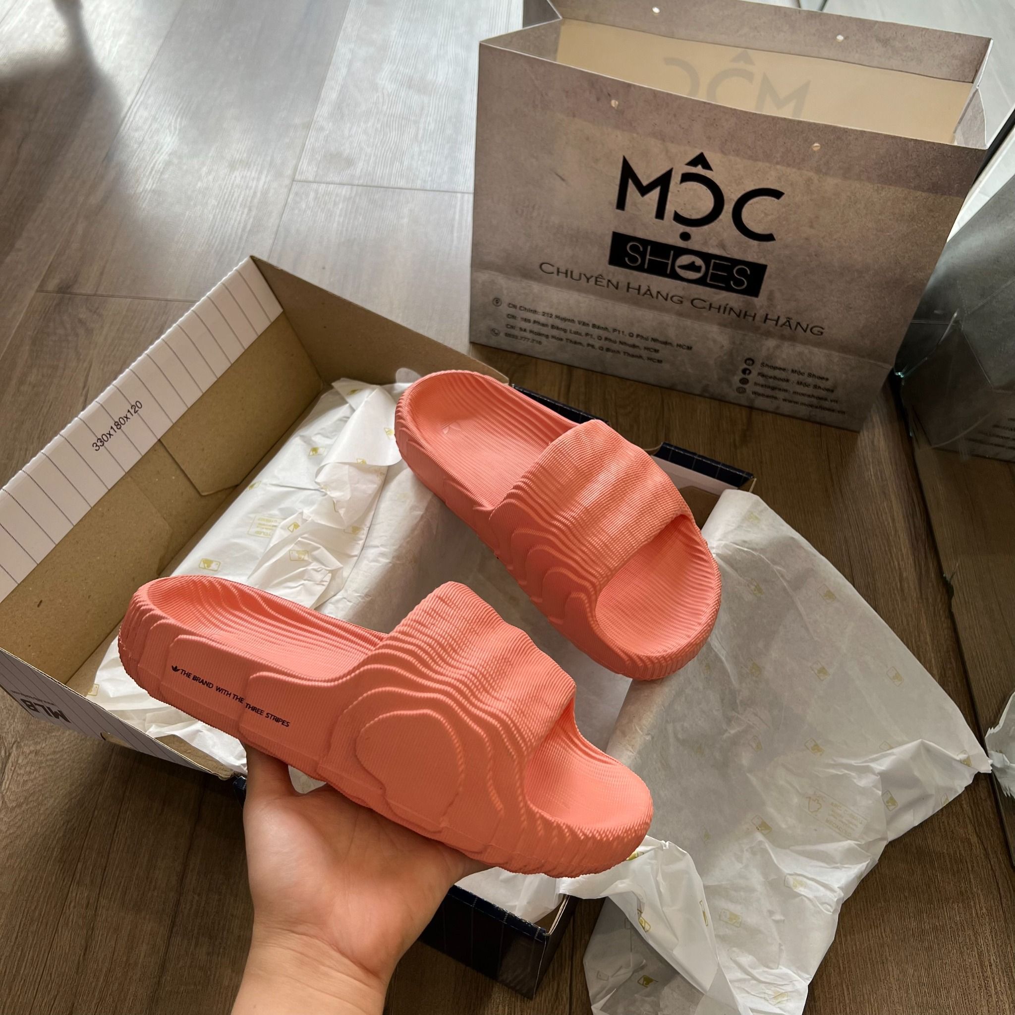 1014 - HÀNG CHÍNH HÃNG - DÉP ADIDAS 22 - BẬC THANG * HỒNG TRƠN * - CODE: HQ4671