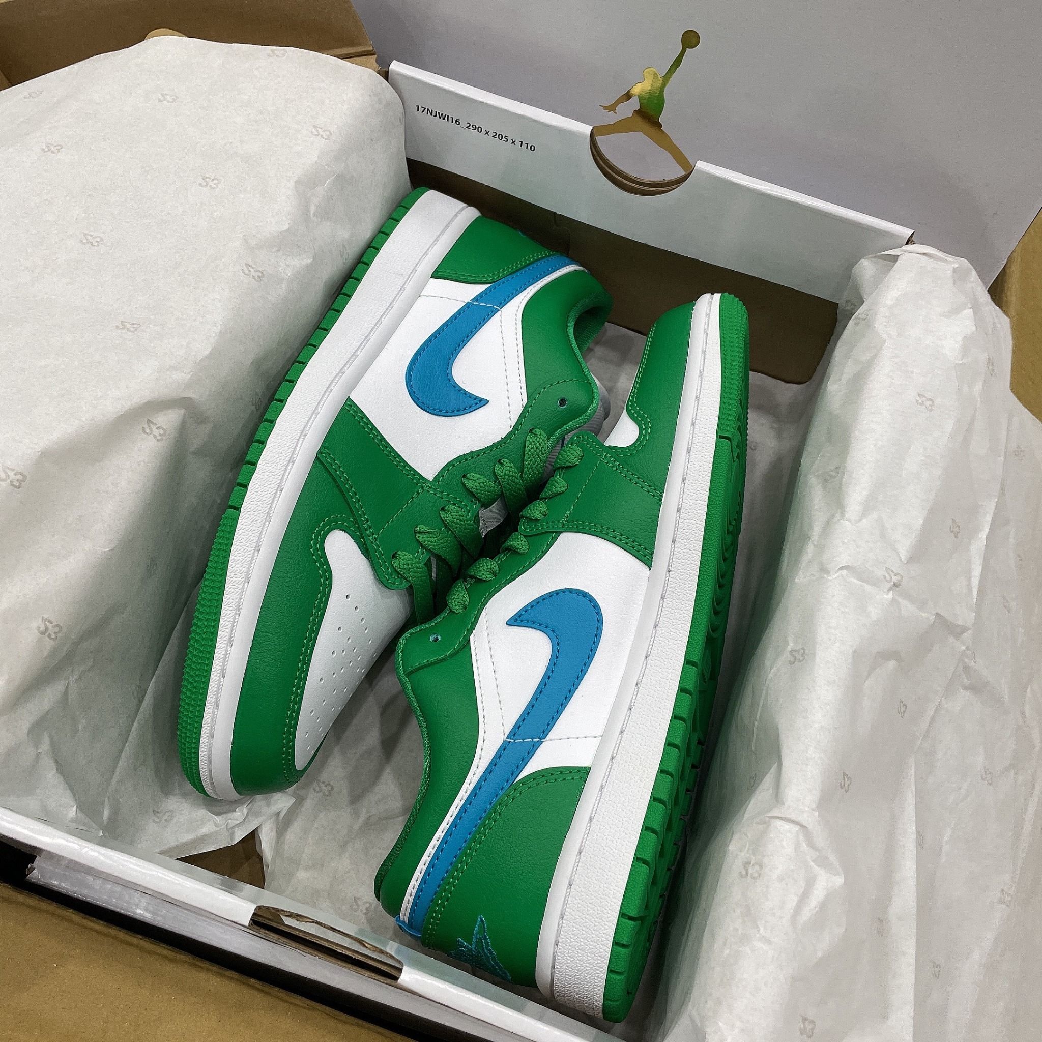 1112 - HÀNG CHÍNH HÃNG - GIÀY NIKE AIR JORDAN 1 LOW ' Lucky Green ' - CODE: DC0774 304