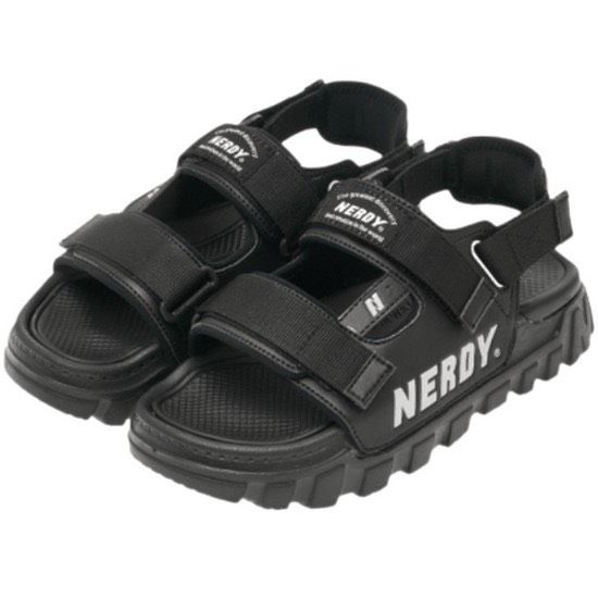 1116 - HÀNG CHÍNH HÃNG - Giày Sandal Nerdy - Đen Logo Trắng - Code : PNEU22AE03602