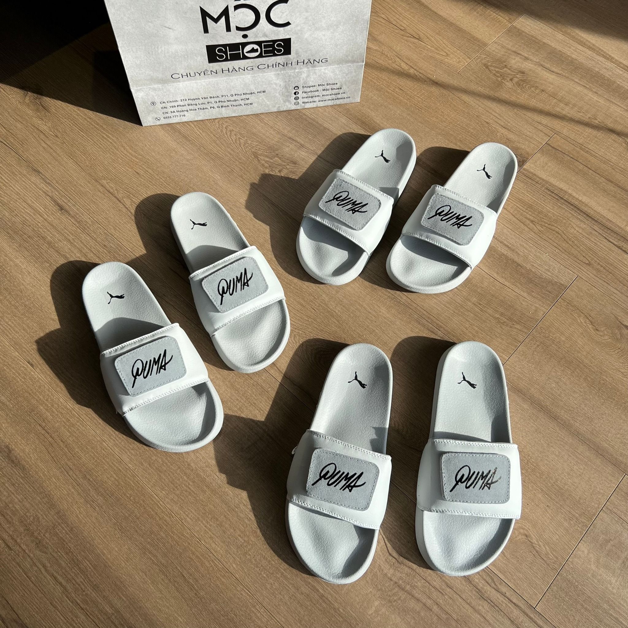 1153 - HÀNG CHÍNH HÃNG - DÉP PUMA SUEDE - LOGO DÁN - *GREY / LOGO SILVER*