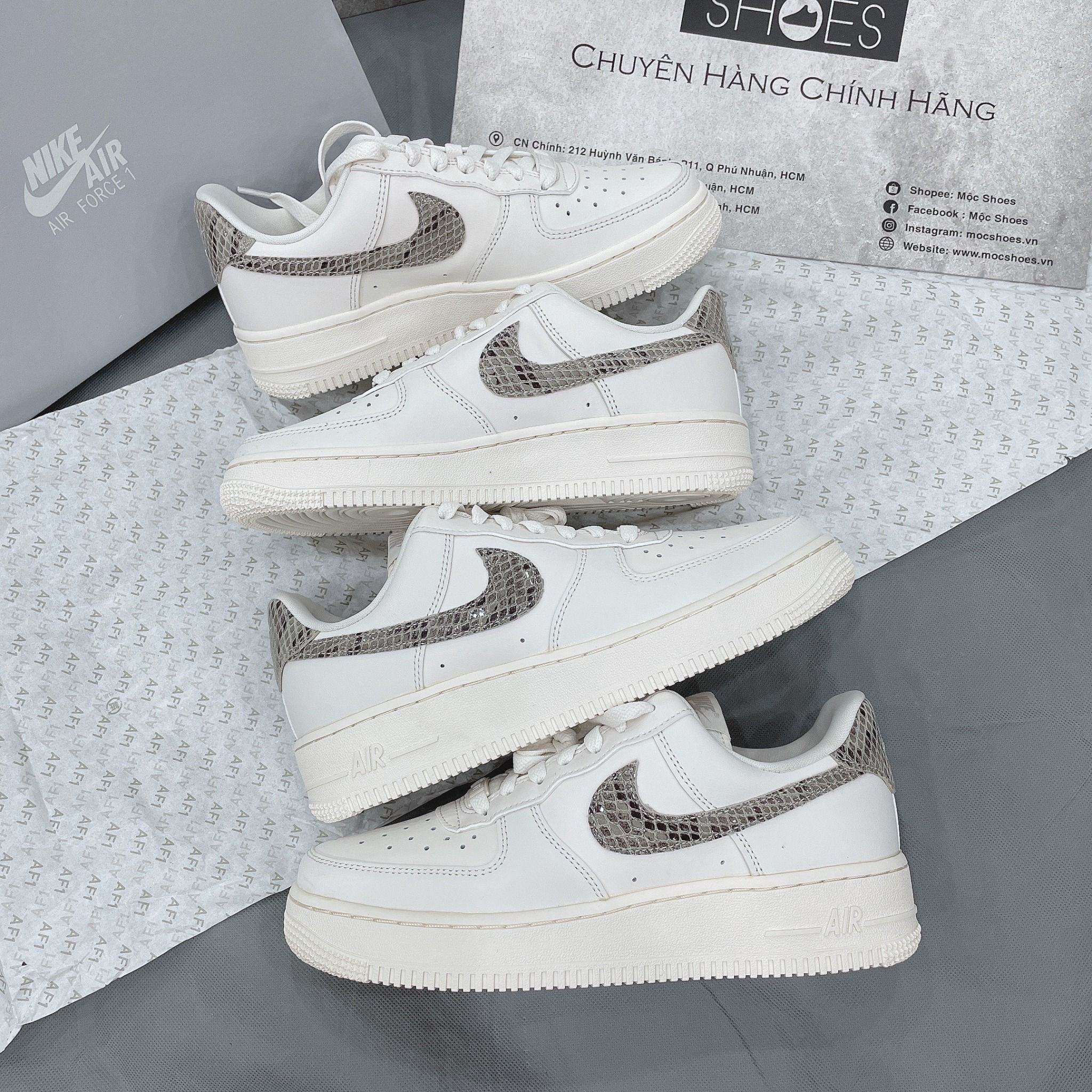 1168 - HÀNG CHÍNH HÃNG - GIÀY NIKE AIR FORCE 1 LOW PHANTOM SNAKESKIN - BEGIE - CODE : DD8959 - 002