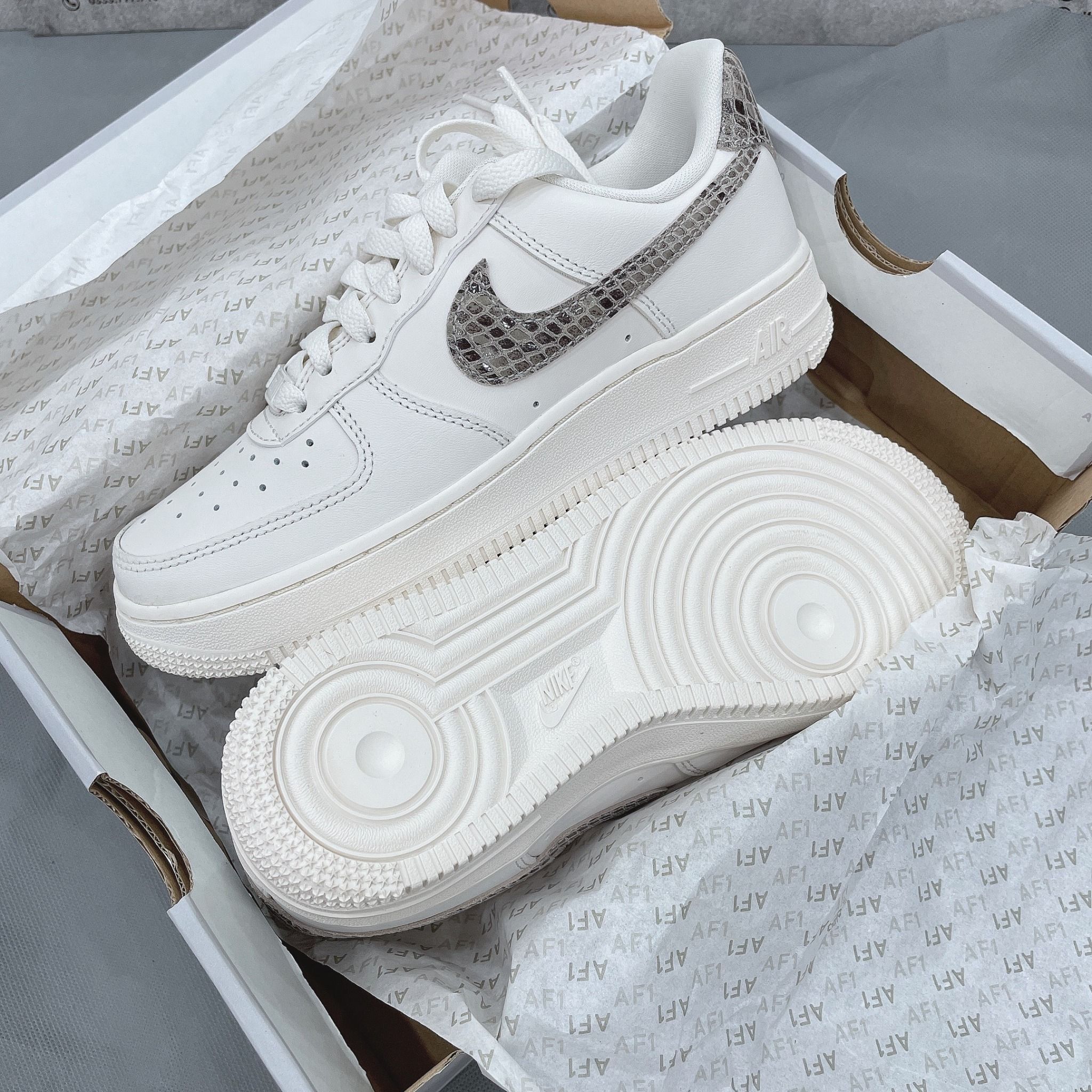 1168 - HÀNG CHÍNH HÃNG - GIÀY NIKE AIR FORCE 1 LOW PHANTOM SNAKESKIN - BEGIE - CODE : DD8959 - 002