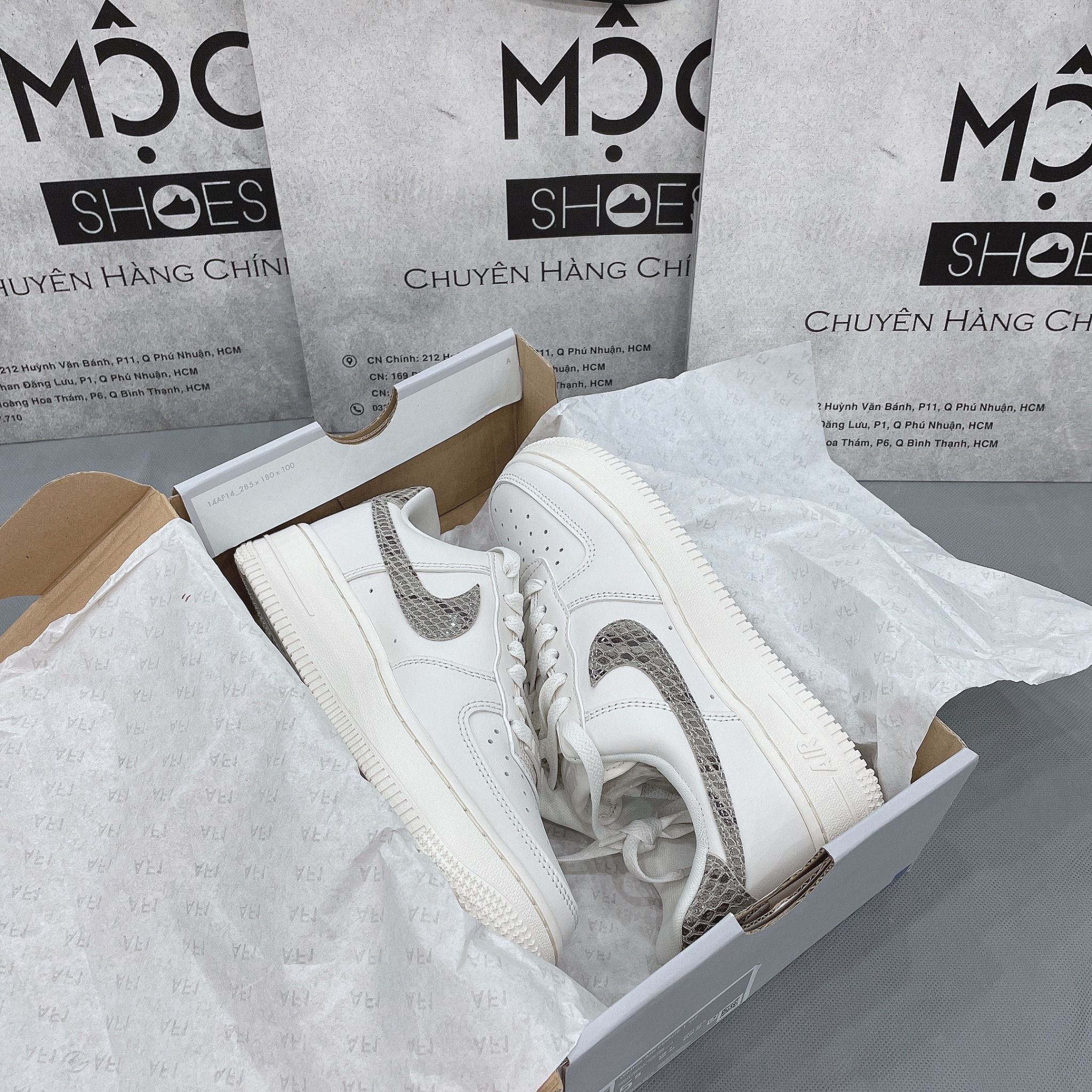 1168 - HÀNG CHÍNH HÃNG - GIÀY NIKE AIR FORCE 1 LOW PHANTOM SNAKESKIN - BEGIE - CODE : DD8959 - 002