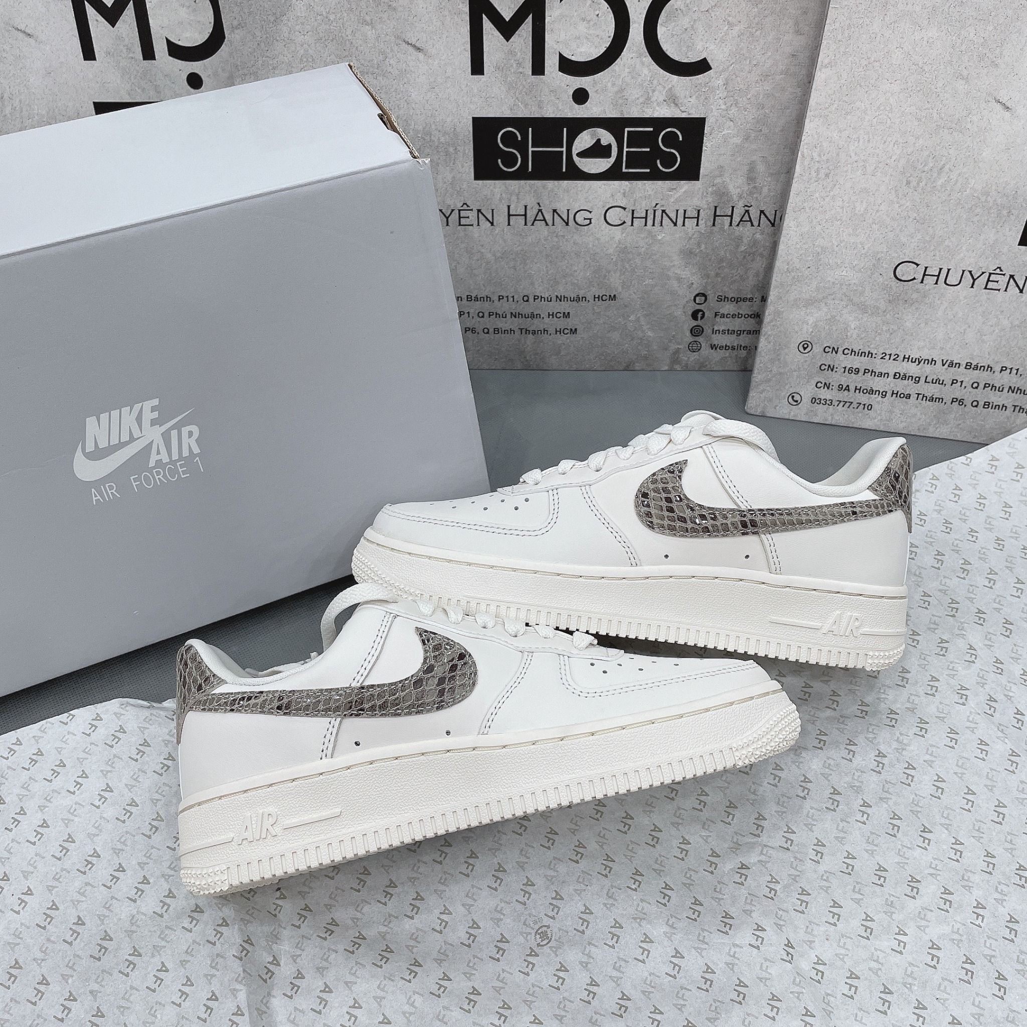 1168 - HÀNG CHÍNH HÃNG - GIÀY NIKE AIR FORCE 1 LOW PHANTOM SNAKESKIN - BEGIE - CODE : DD8959 - 002