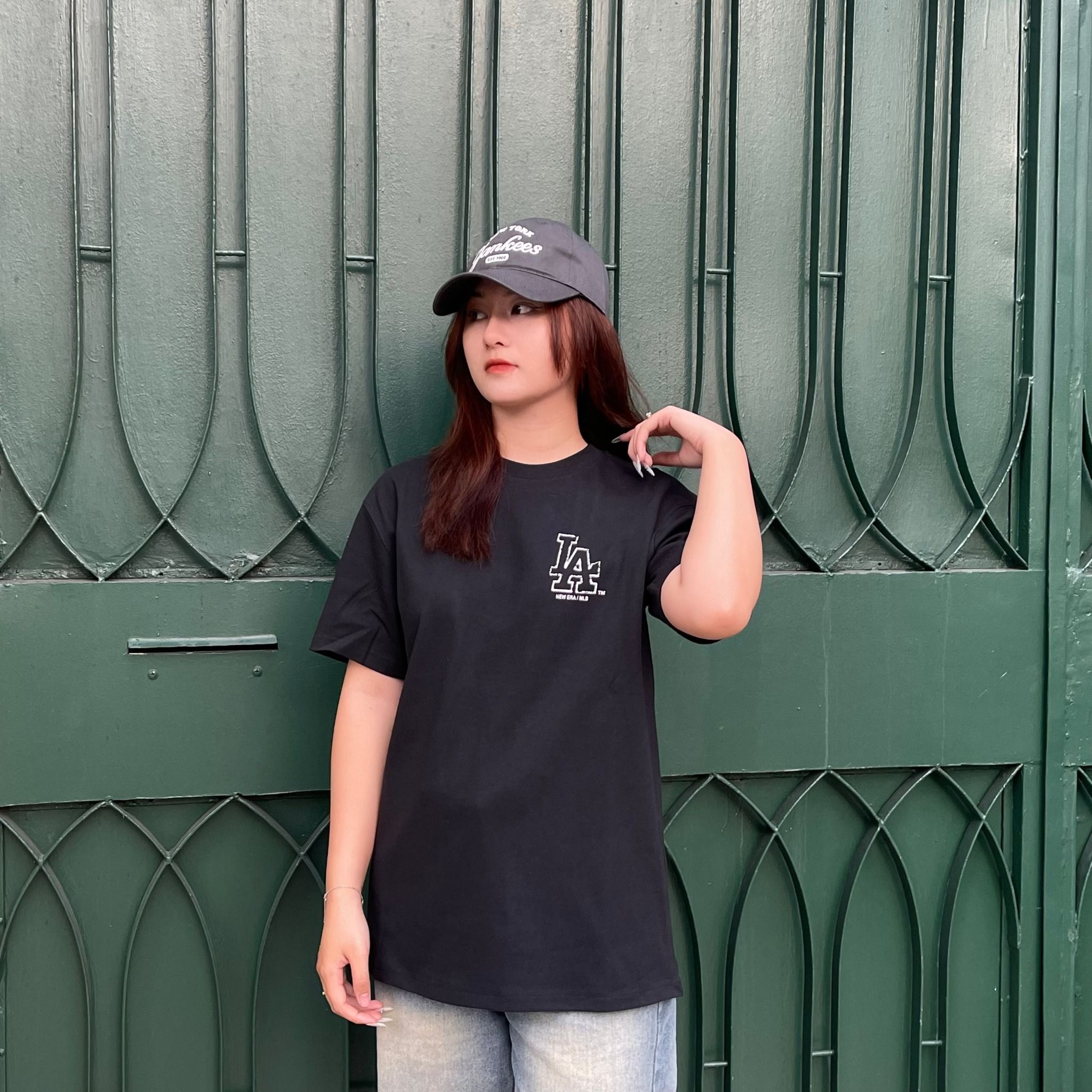 1183 - HÀNG CHÍNH HÃNG - ÁO THUN NEW ERA - PRINTED LOGO LA - ĐEN - CODE : 13565700