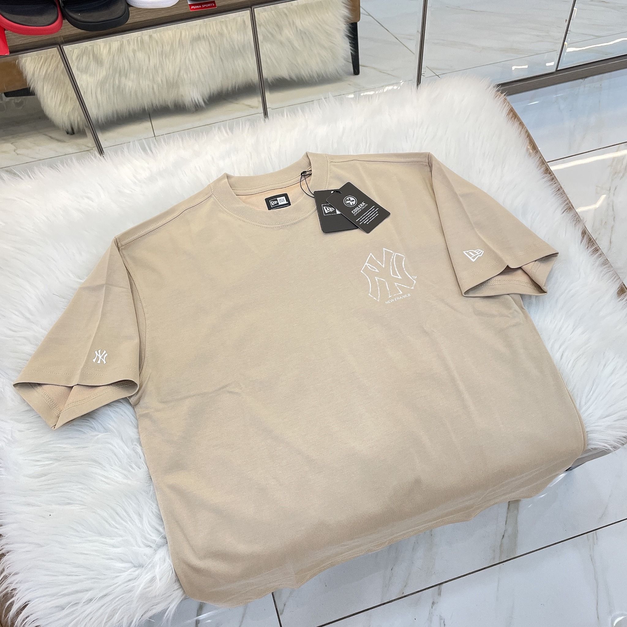1186 - HÀNG CHÍNH HÃNG - ÁO THUN NEW ERA - PRINTED LOGO NY - BEGIE - CODE : 13560489