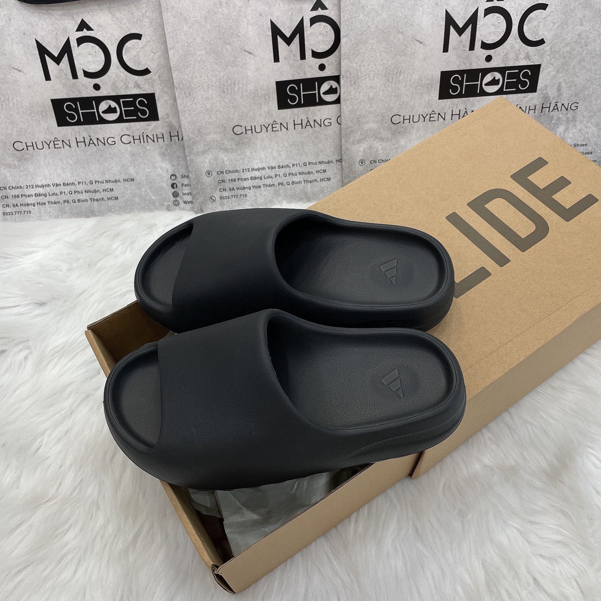 1099 - HÀNG CHÍNH HÃNG - DÉP Adidas Yeezy Slide Onyx - Black- CODE : HQ6448