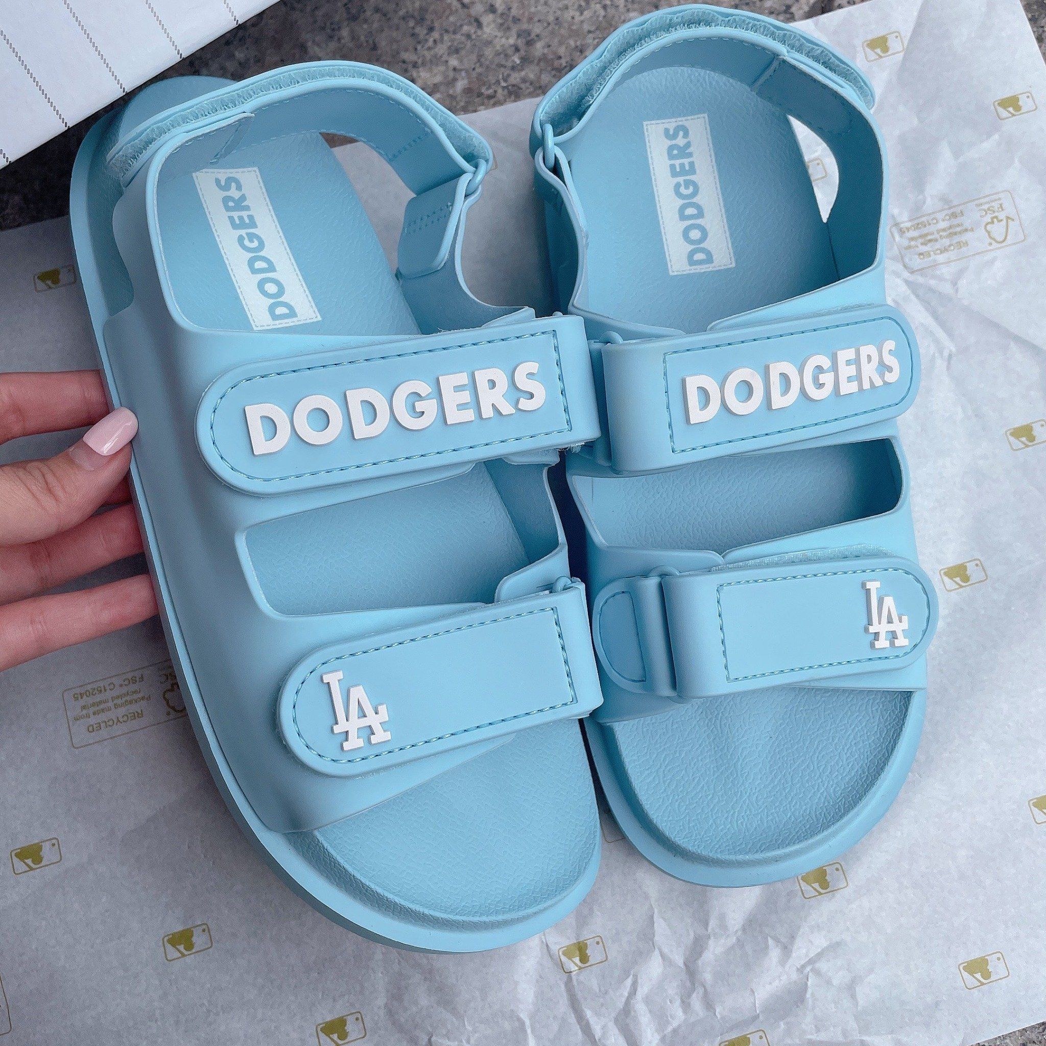 1193 - HÀNG CHÍNH HÃNG - GIÀY SANDAL MLB KID - LOS ANGELES DODGERS - XANH BLUE - CODE : 7ASDB0333-07SBL