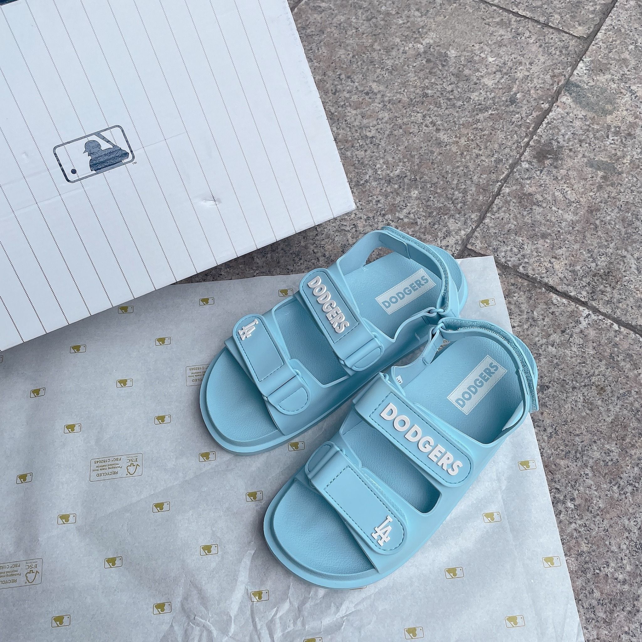1193 - HÀNG CHÍNH HÃNG - GIÀY SANDAL MLB KID - LOS ANGELES DODGERS - XANH BLUE - CODE : 7ASDB0333-07SBL