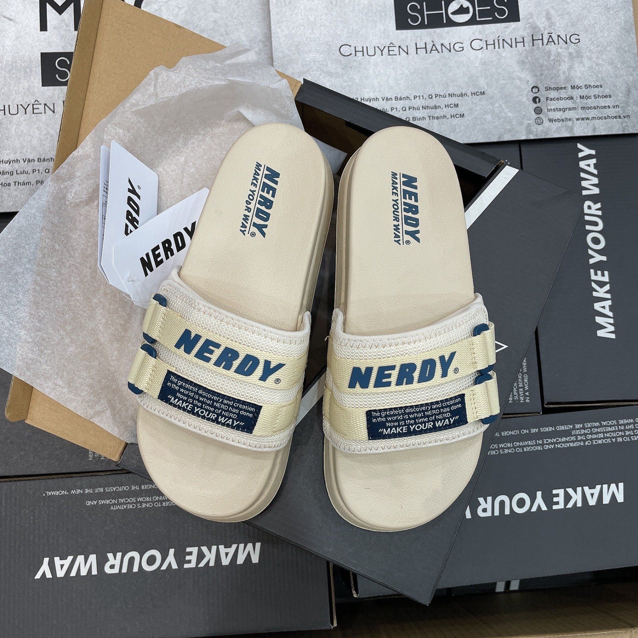 1198 - HÀNG CHÍNH HÃNG - DÉP NERDY QUAI NGANG VẢI - CAMEL - CODE : PNEU21AEO13006