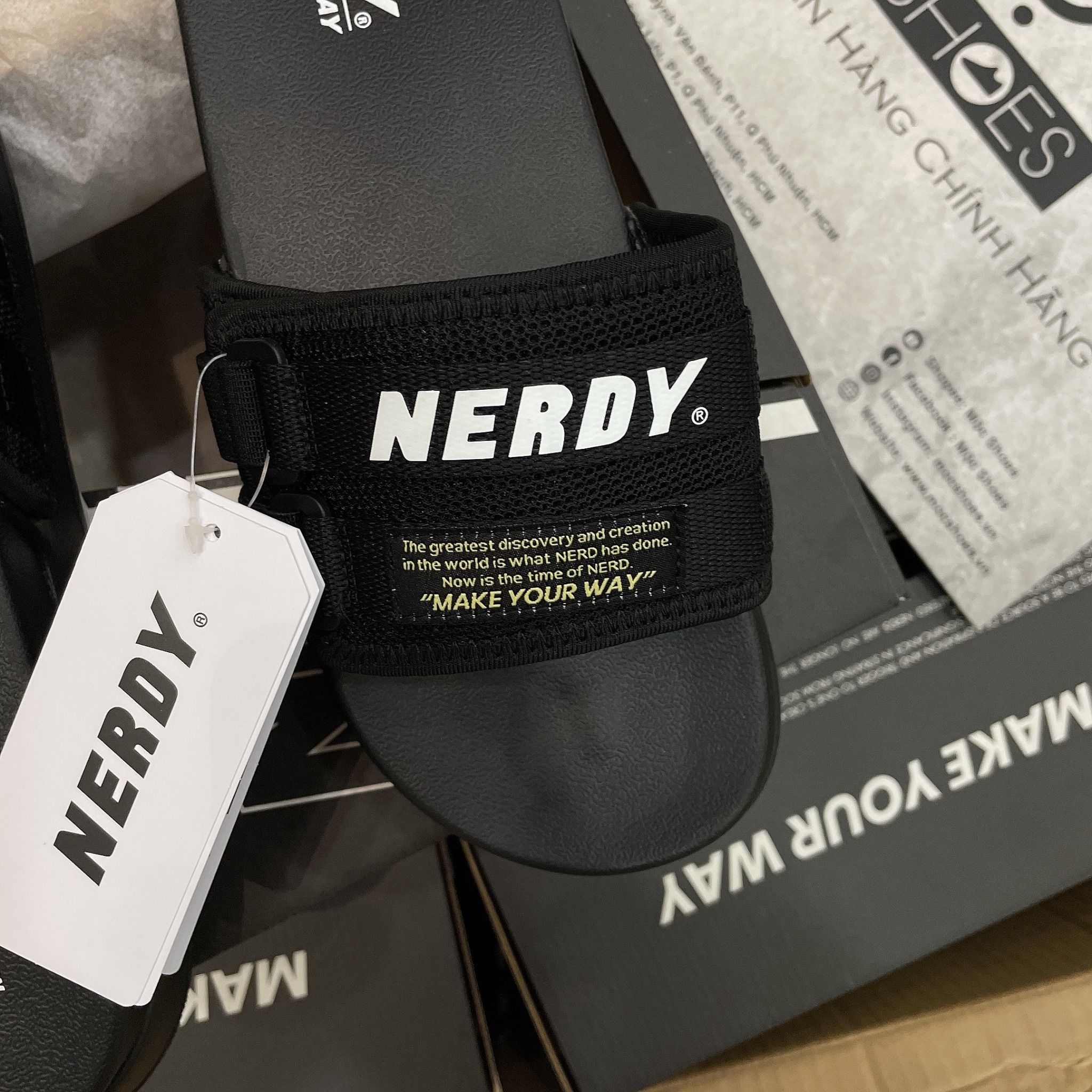 1200 - HÀNG CHÍNH HÃNG - DÉP NERDY QUAI NGANG VẢI - BLACK - CODE : PNEU21AEO10106