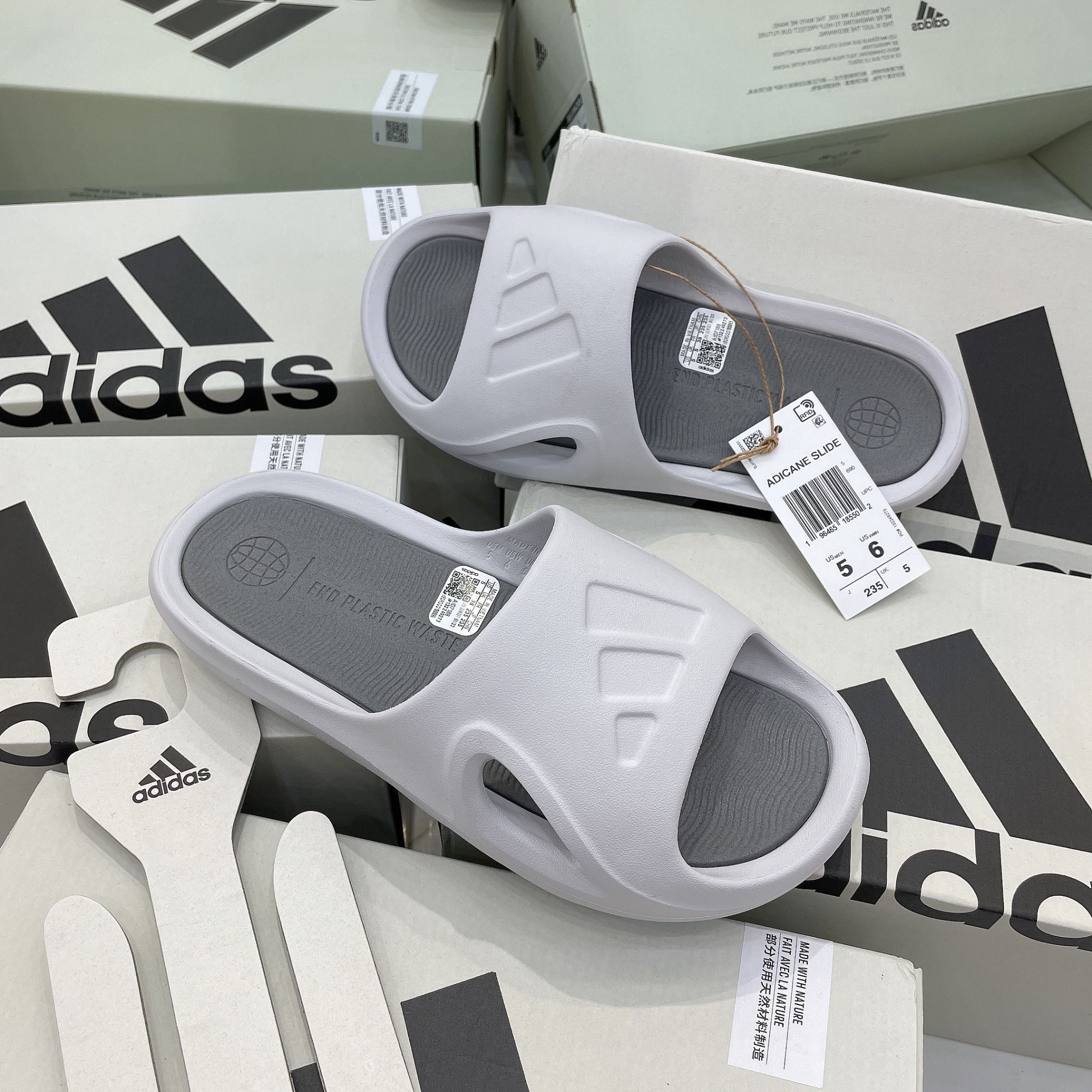  1223 - HÀNG CHÍNH HÃNG - DÉP ADIDAS ADICANE - DASH GREY – CODE : ID7188 