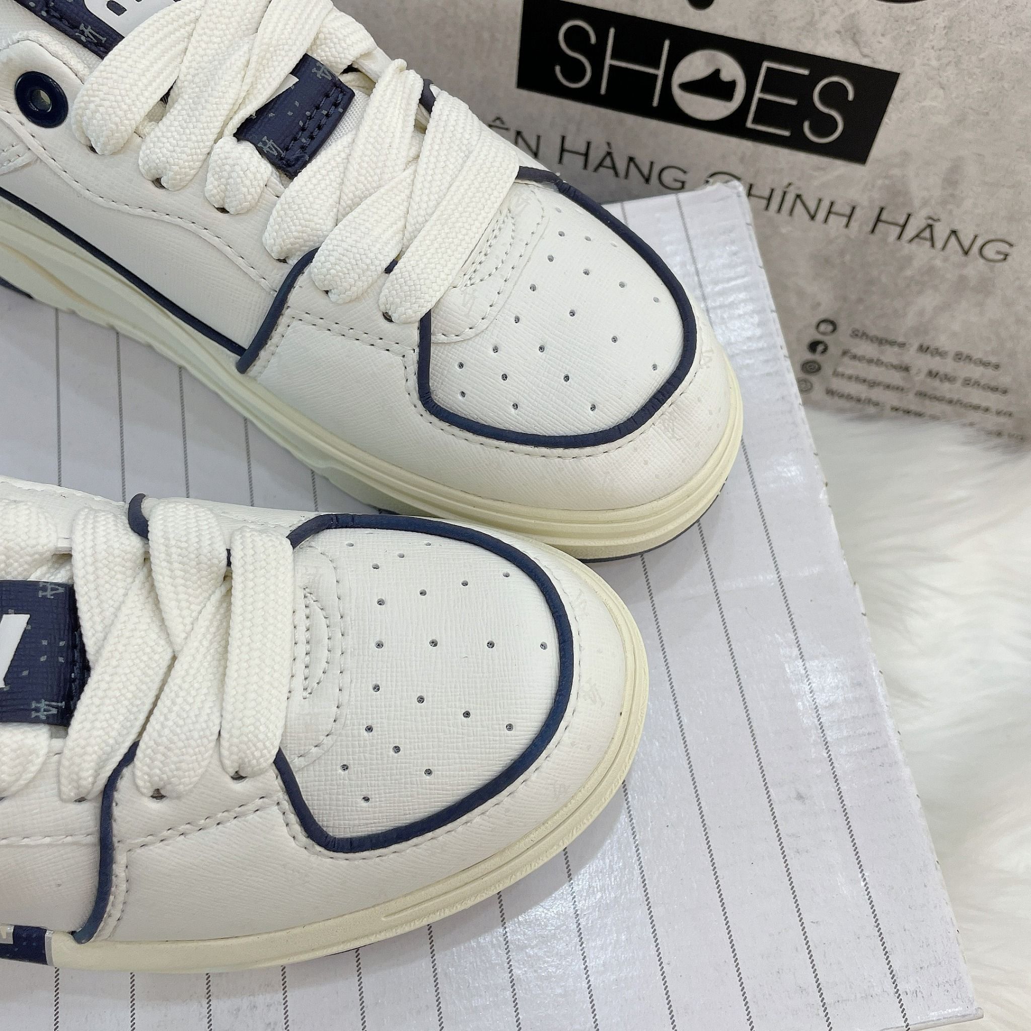 1240 - HÀNG CHÍNH HÃNG - GIÀY MLB CHUNKY LINER DIA MONOGRAM LOS ANGELES - WHITE VINTAGE