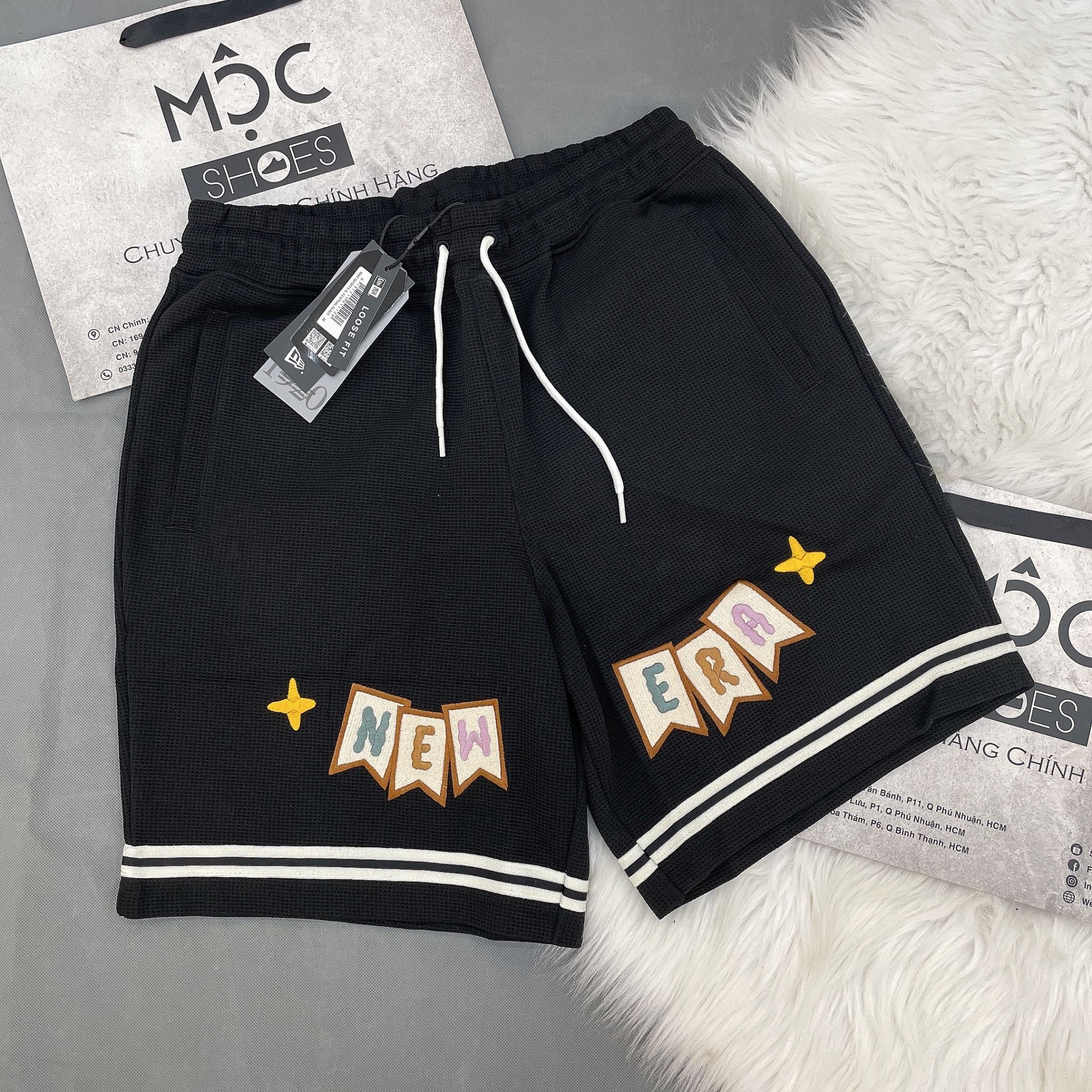 1254 - HÀNG CHÍNH HÃNG - QUẦN SHORT NEW ERA - THÊU NGÔI SAO *ĐEN* - CODE : 13718826