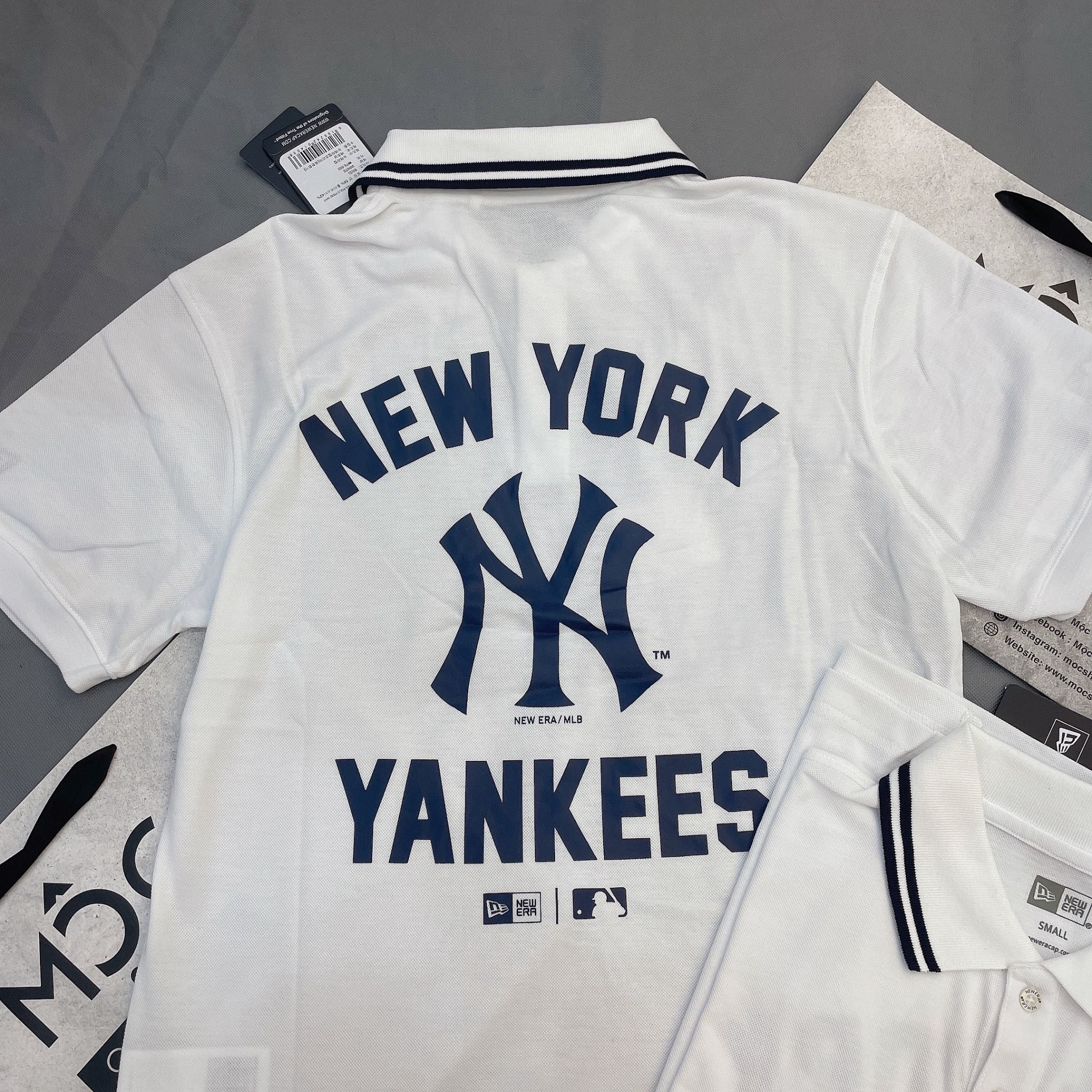 1255 - HÀNG CHÍNH HÃNG - ÁO NEW ERA - POLO NY YANKEES - TRẮNG - CODE : 13516807
