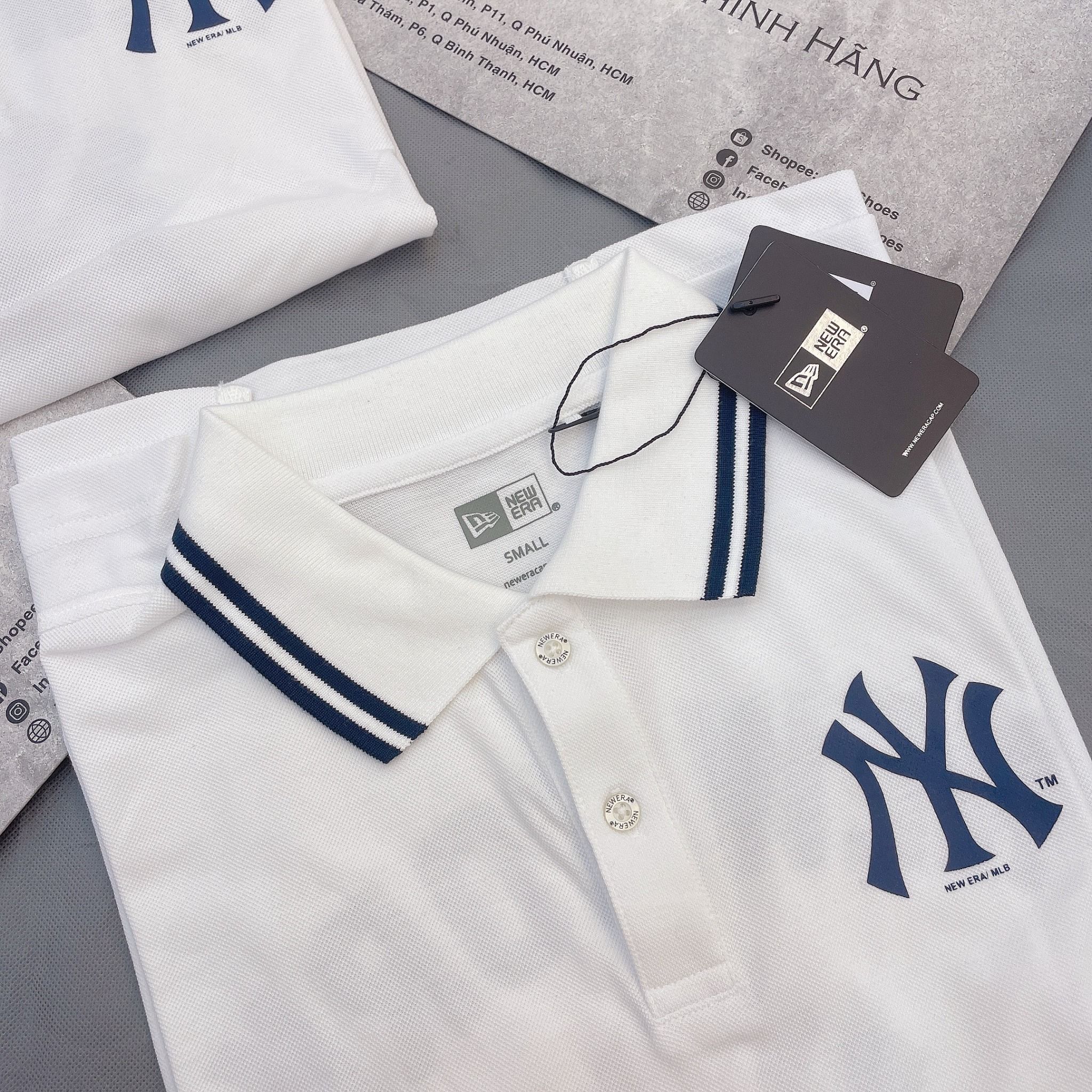 1255 - HÀNG CHÍNH HÃNG - ÁO NEW ERA - POLO NY YANKEES - TRẮNG - CODE : 13516807
