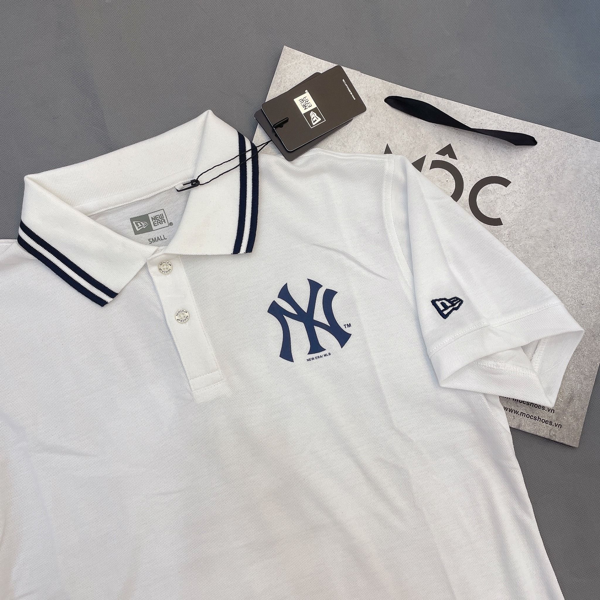 1255 - HÀNG CHÍNH HÃNG - ÁO NEW ERA - POLO NY YANKEES - TRẮNG - CODE : 13516807