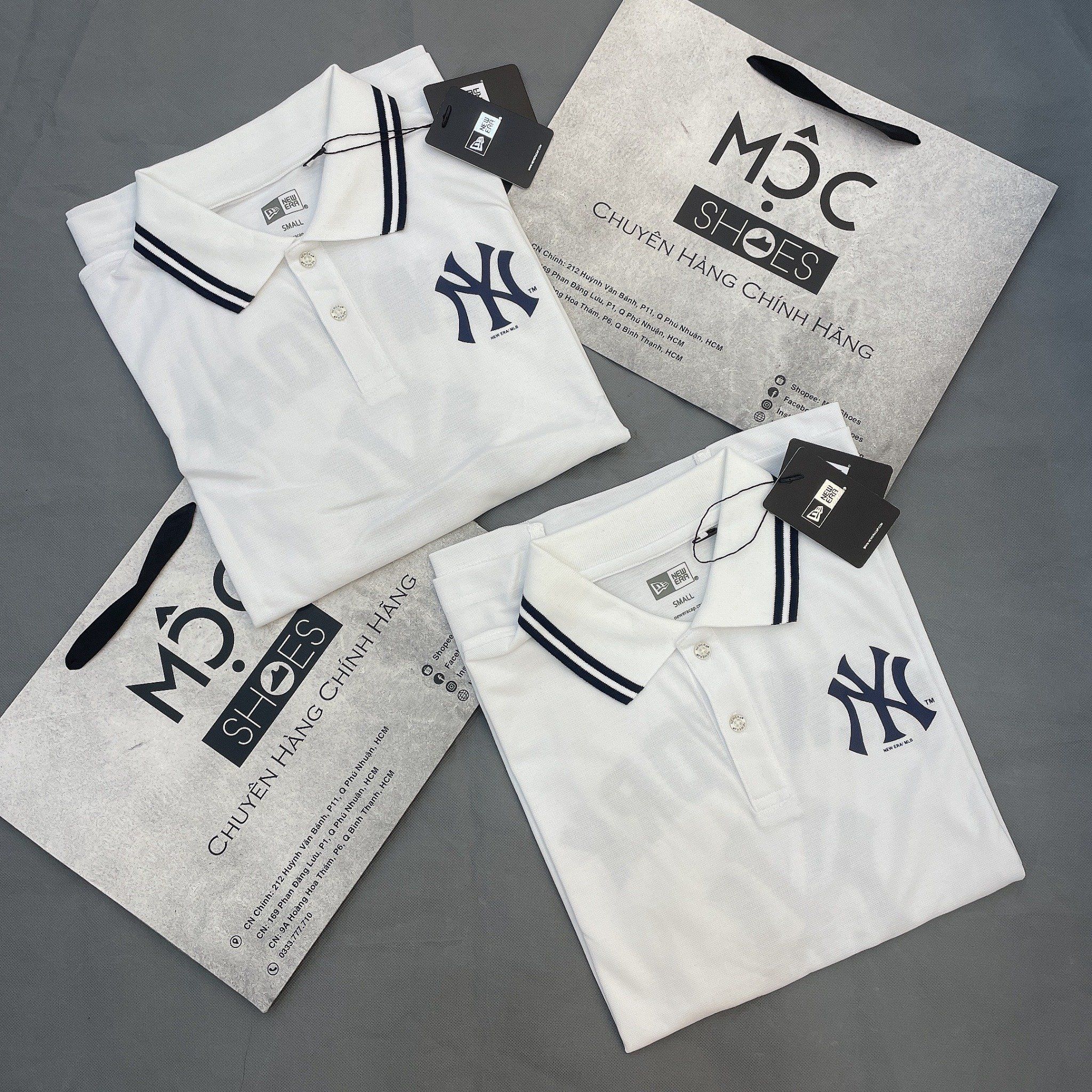  1255 - HÀNG CHÍNH HÃNG - ÁO NEW ERA - POLO NY YANKEES - TRẮNG - CODE : 13516807 