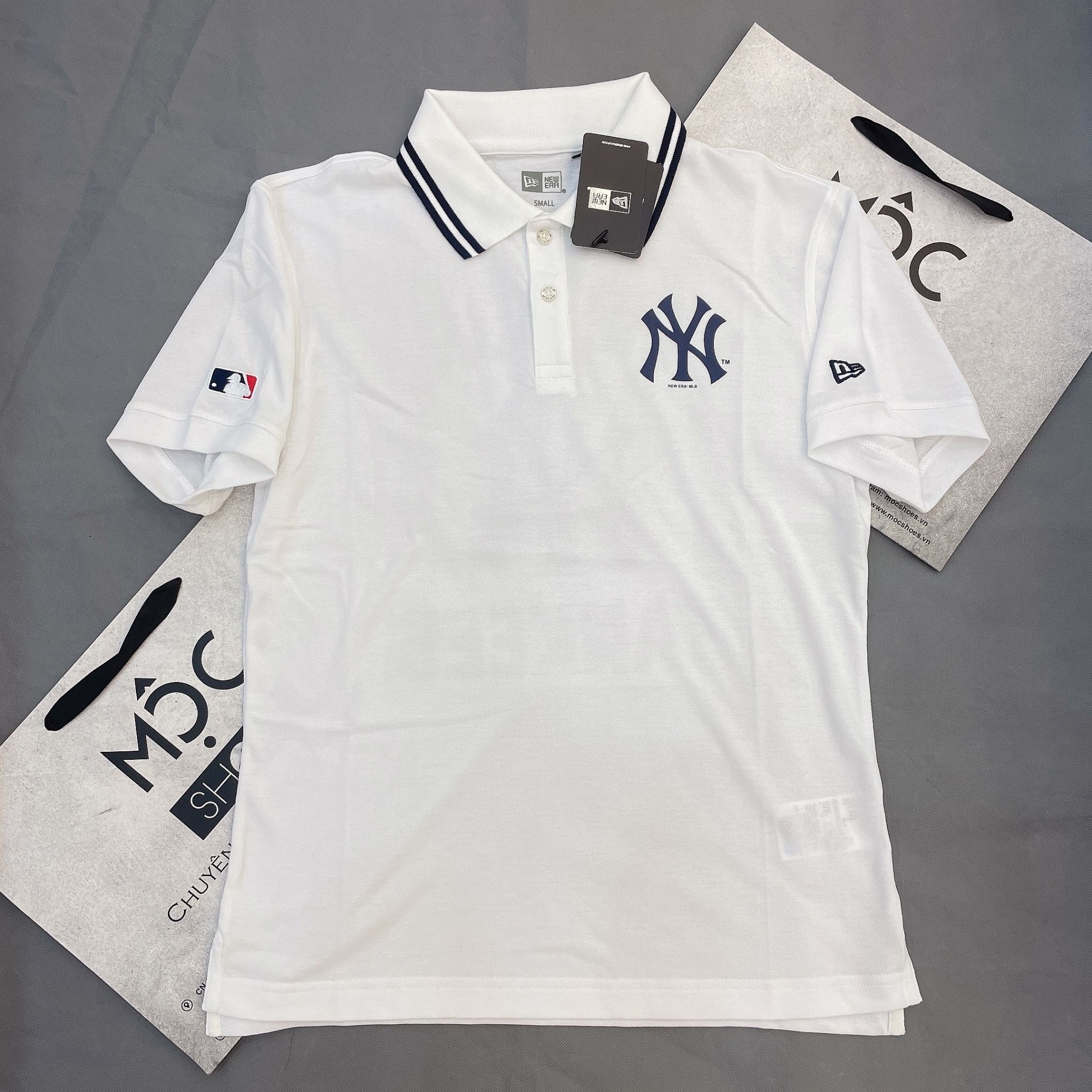  1255 - HÀNG CHÍNH HÃNG - ÁO NEW ERA - POLO NY YANKEES - TRẮNG - CODE : 13516807 