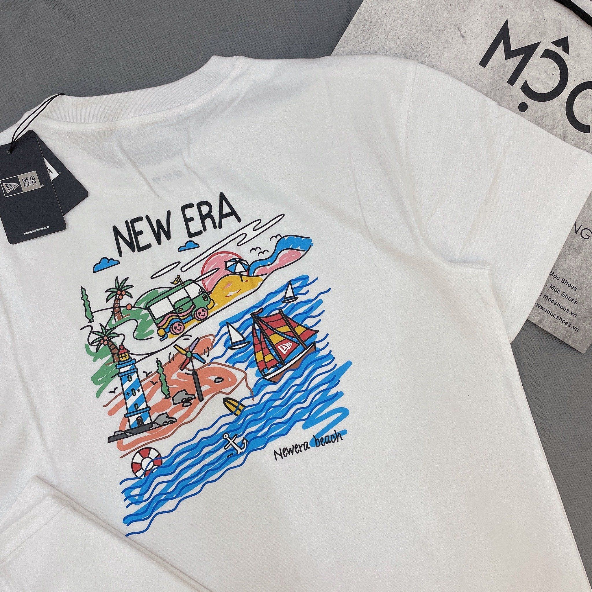 1268 - HÀNG CHÍNH HÃNG - ÁO THUN NEW ERA - BEACH - TRẮNG - CODE : 13718781