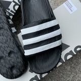  [SALE 750K] 1294 - HÀNG CHÍNH HÃNG - DÉP ADIDAS 22 - BẬC THANG * ĐEN SỌC TRẮNG * 