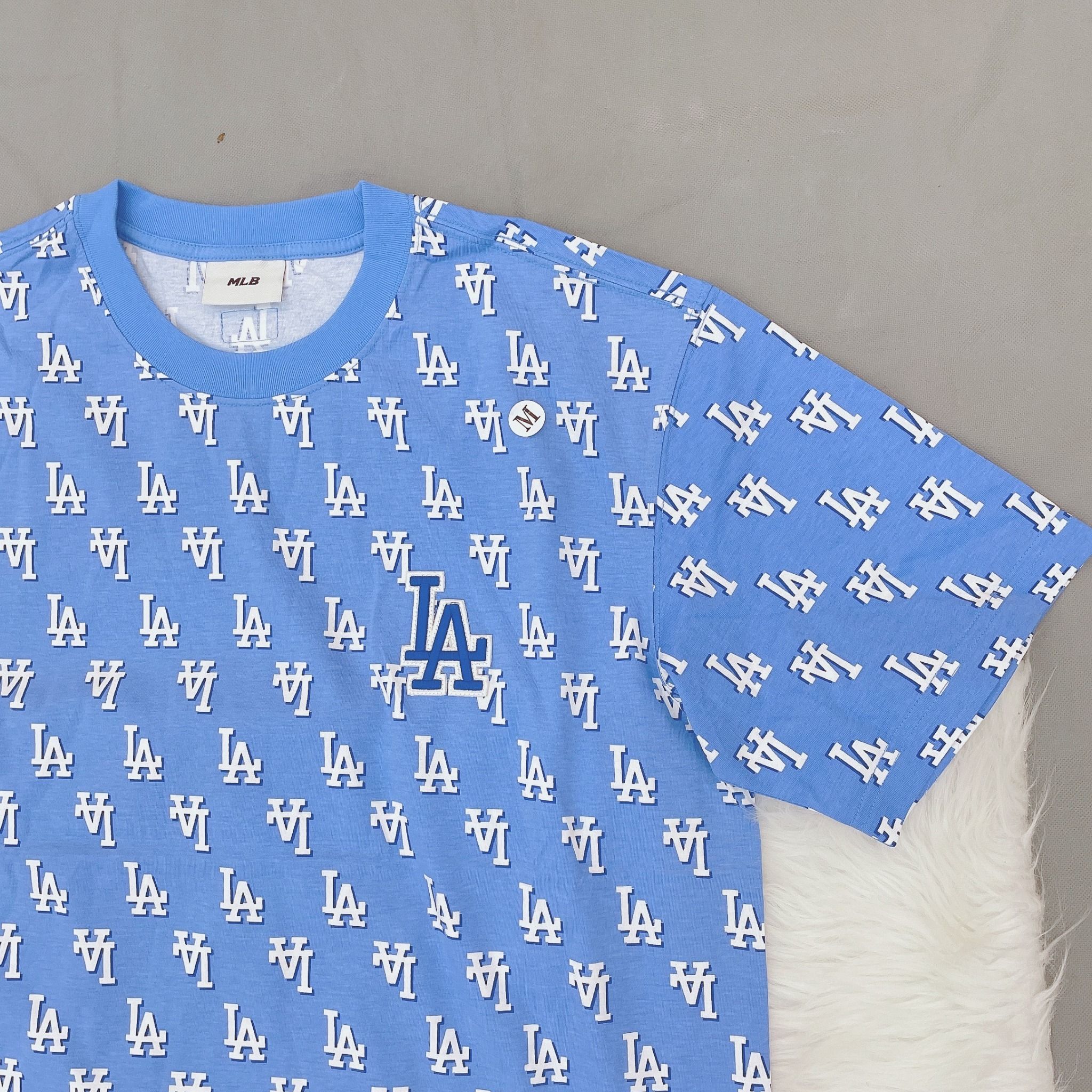 1308 - HÀNG CHÍNH HÃNG - ÁO THUN MLB - CLASSIC MONOGRAM FRONT PATTERN - XANH BLUE - CODE: 3ATSM1133-07CBL