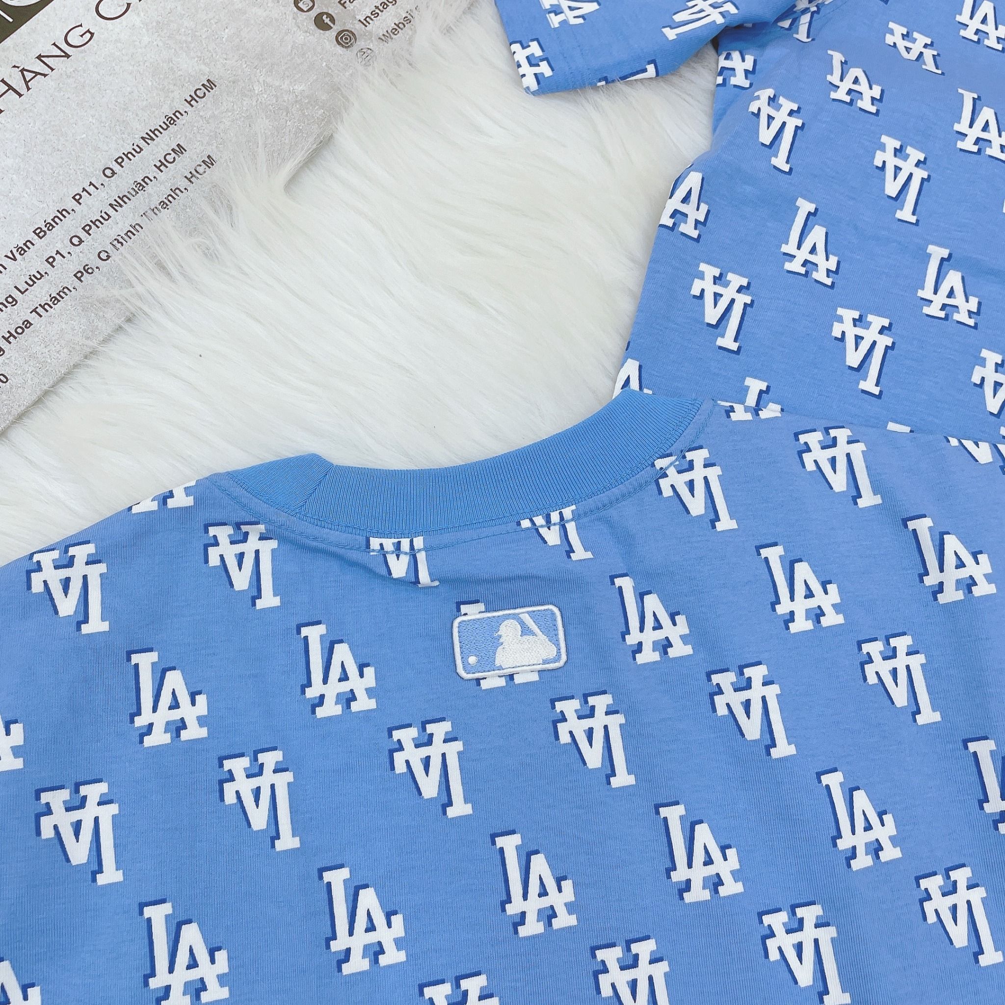 1308 - HÀNG CHÍNH HÃNG - ÁO THUN MLB - CLASSIC MONOGRAM FRONT PATTERN - XANH BLUE - CODE: 3ATSM1133-07CBL