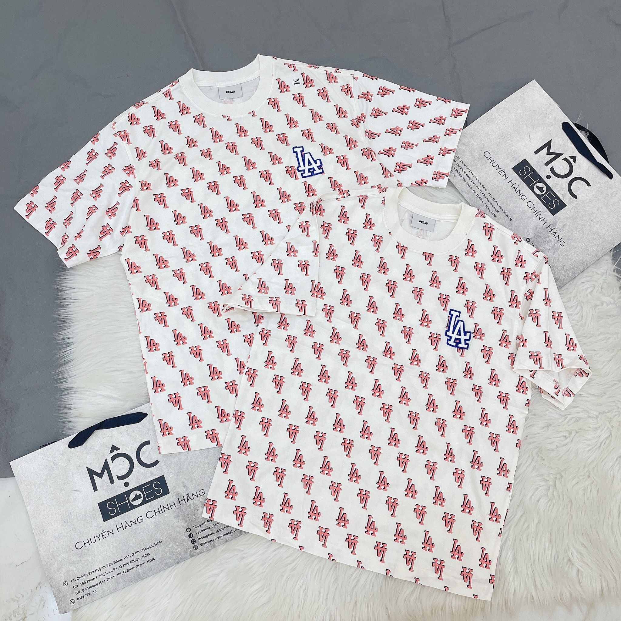 1309 - HÀNG CHÍNH HÃNG - ÁO THUN MLB - CLASSIC MONOGRAM FRONT PATTERN - TRẮNG KEM - CODE: 3ATSM1133-07CRS
