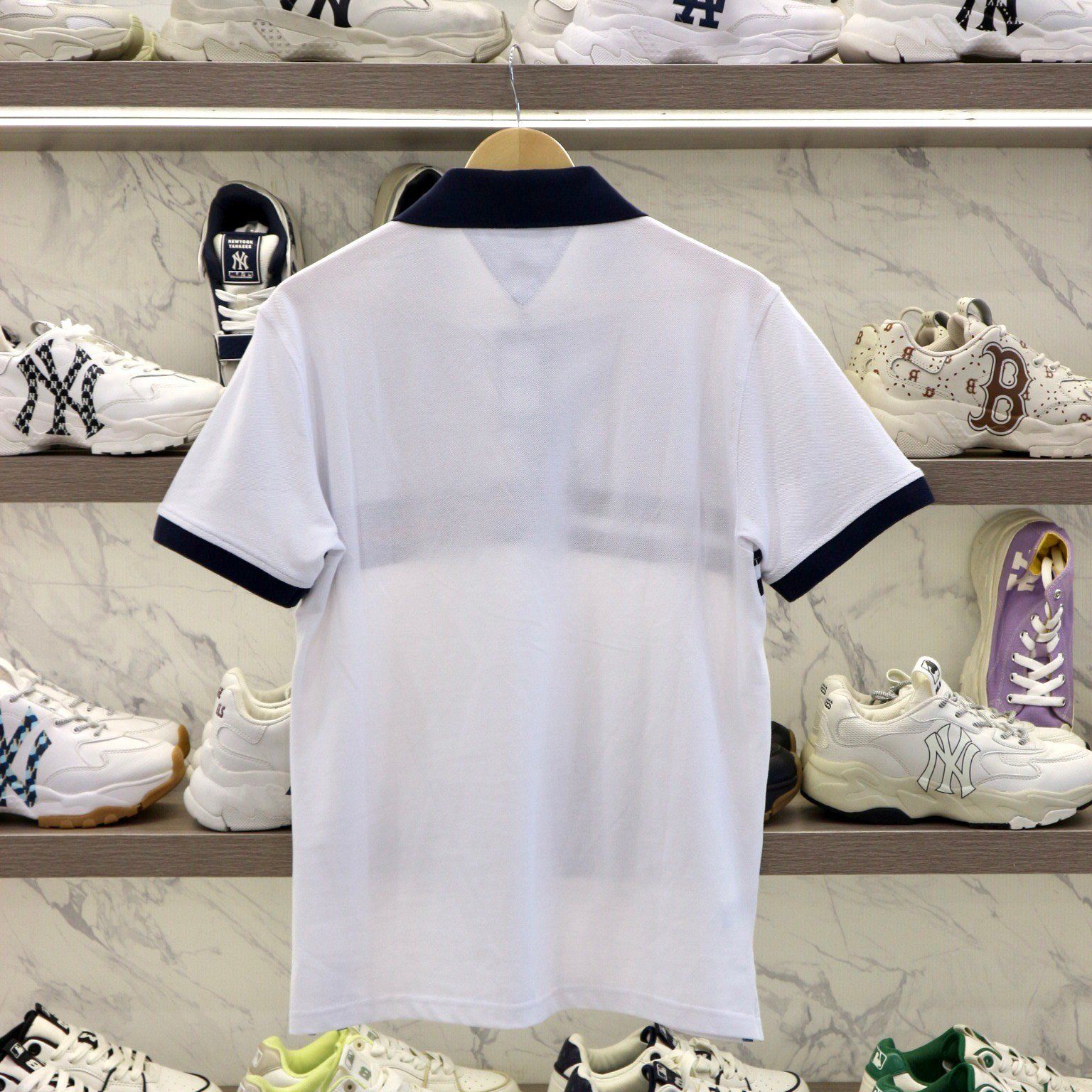 1141 - HÀNG CHÍNH HÃNG - ÁO Tommy - POLO - REGULAR FIT TOMMY BAR STRIPE - TRẮNG