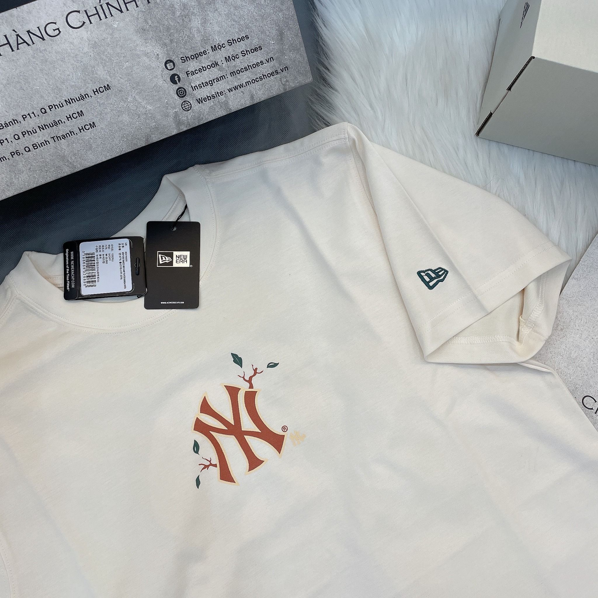 1321 - HÀNG CHÍNH HÃNG - ÁO THUN NEW ERA - NY YANKEE THÂN CÂY - BE - CODE: 60416935